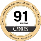 91 pontos Concurso Internacional de Vinos y Licores Vinus
