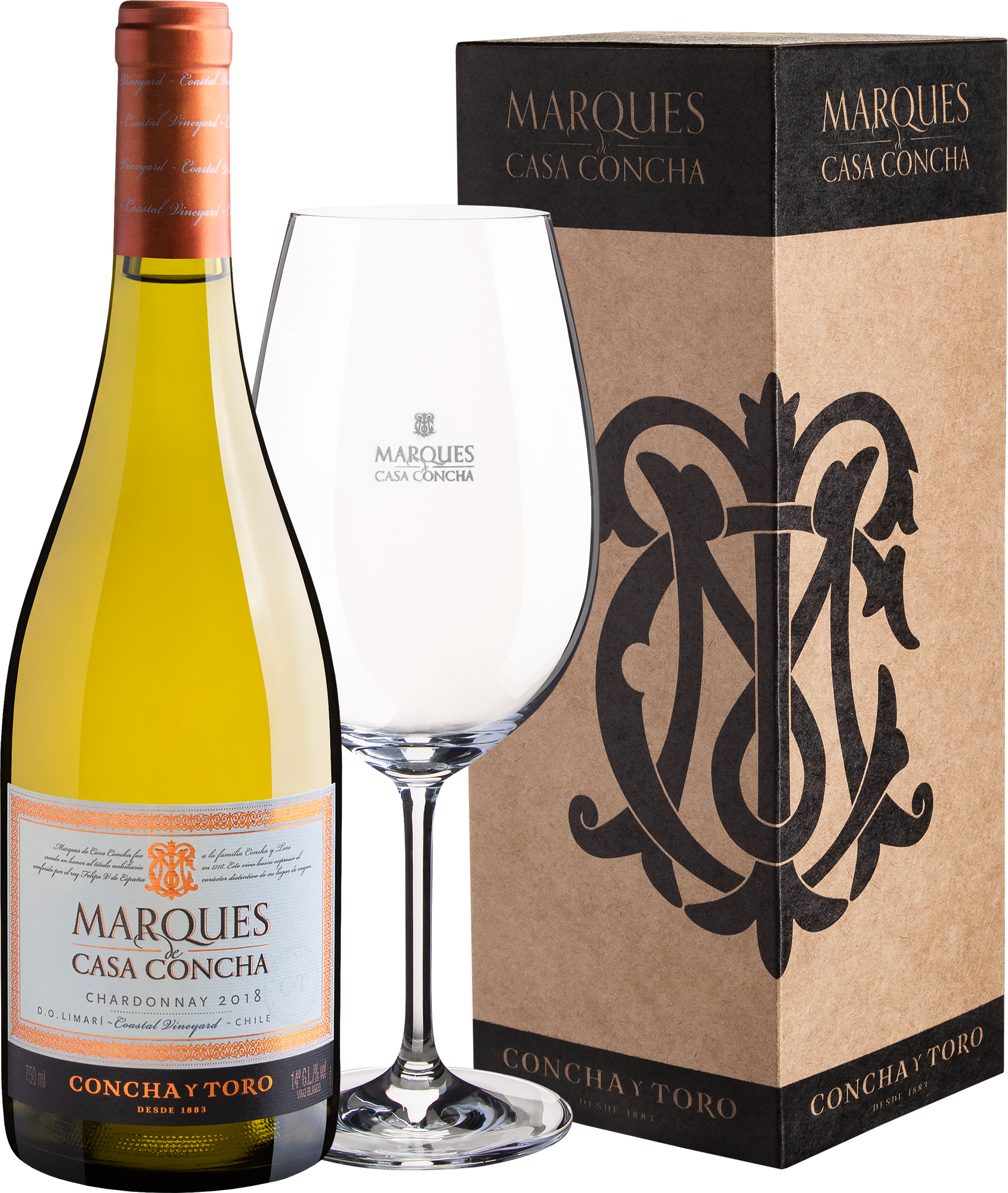 Concha y Toro Marques de Casa Concha Chardonnay 2018 + Taça
