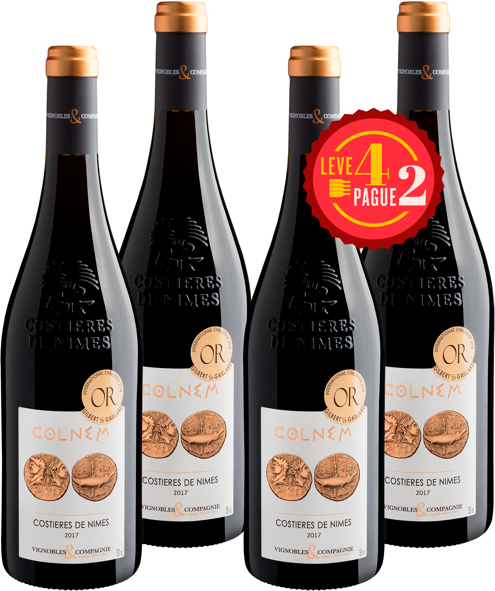 Leve 4, Pague 2: Colnem Costières de Nîmes AOC 2017 | R$69,95 por garrafa