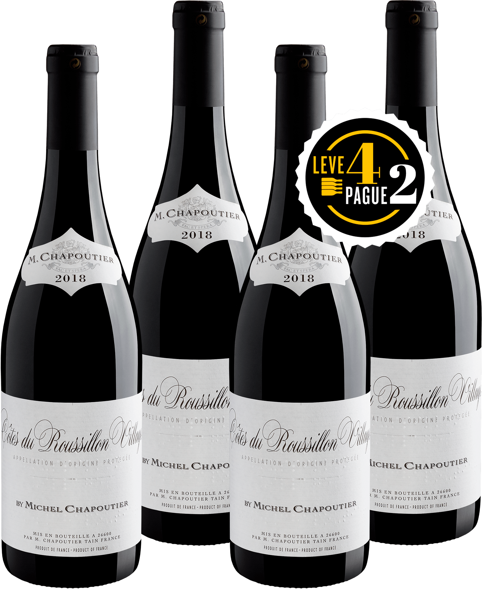 Leve 4, Pague 2: M. Chapoutier Côtes du Roussillon Villages AOP 2018 | R$83,45 por garrafa