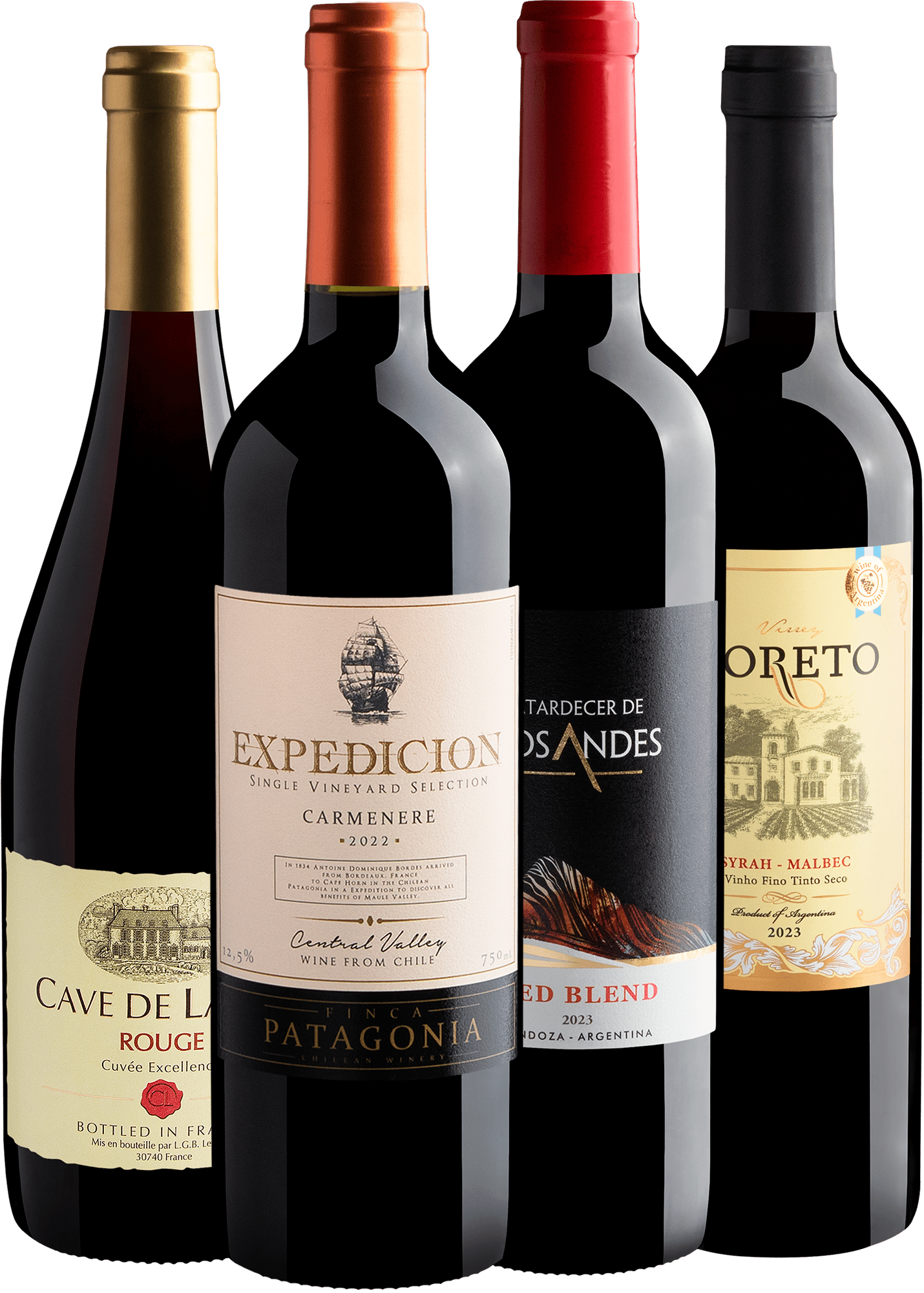 Kit 4 Vinhos por R$99,90 + Frete Grátis*