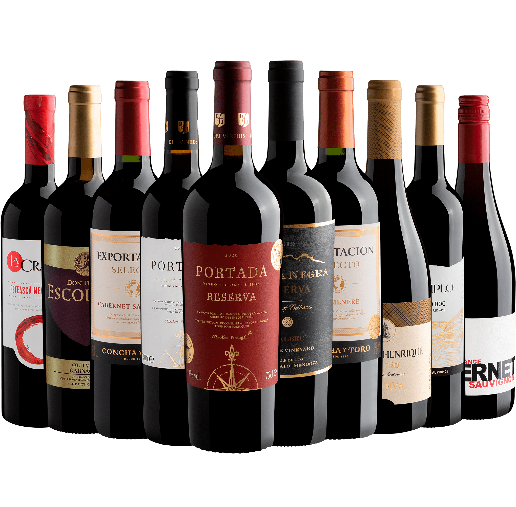 Kit 10 Vinhos por R$39,90 cada garrafa