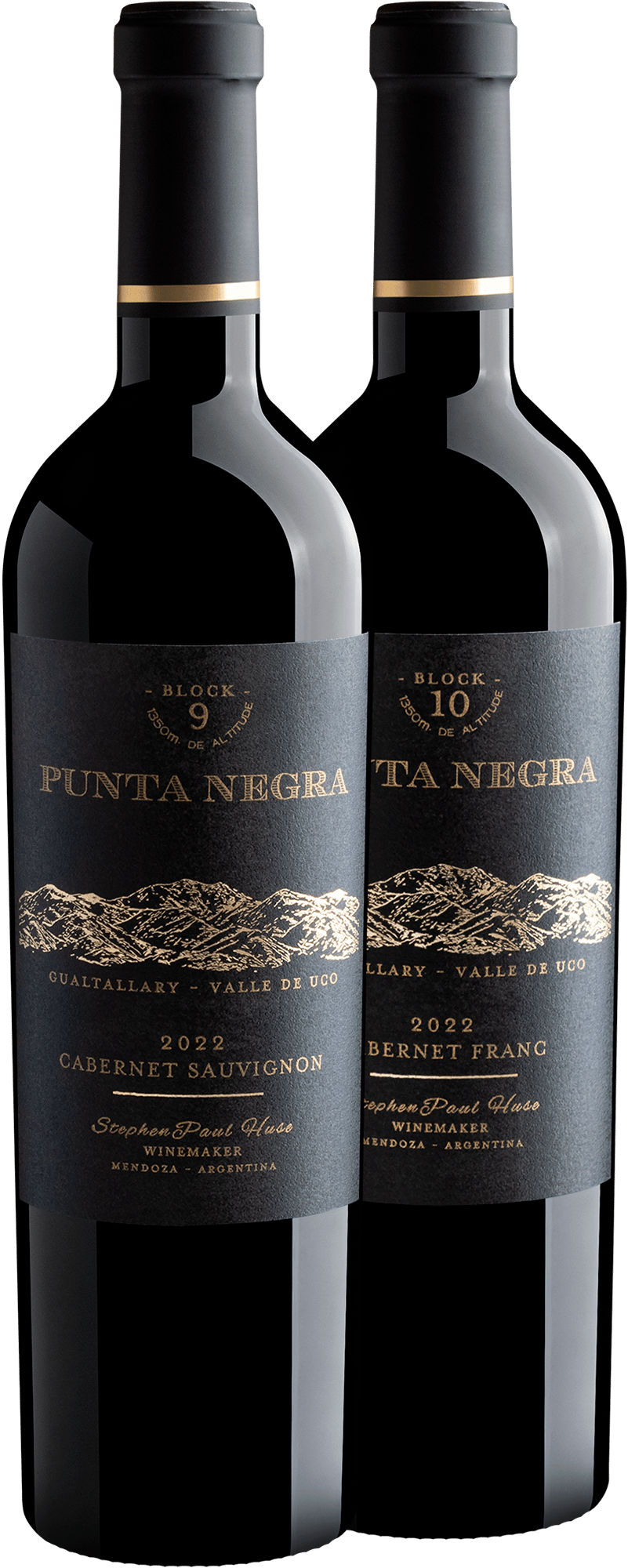 Kit Punta Negra Block: 1 Cabernet Franc + 1 Cabernet Sauvignon por R$89,90 cada garrafa