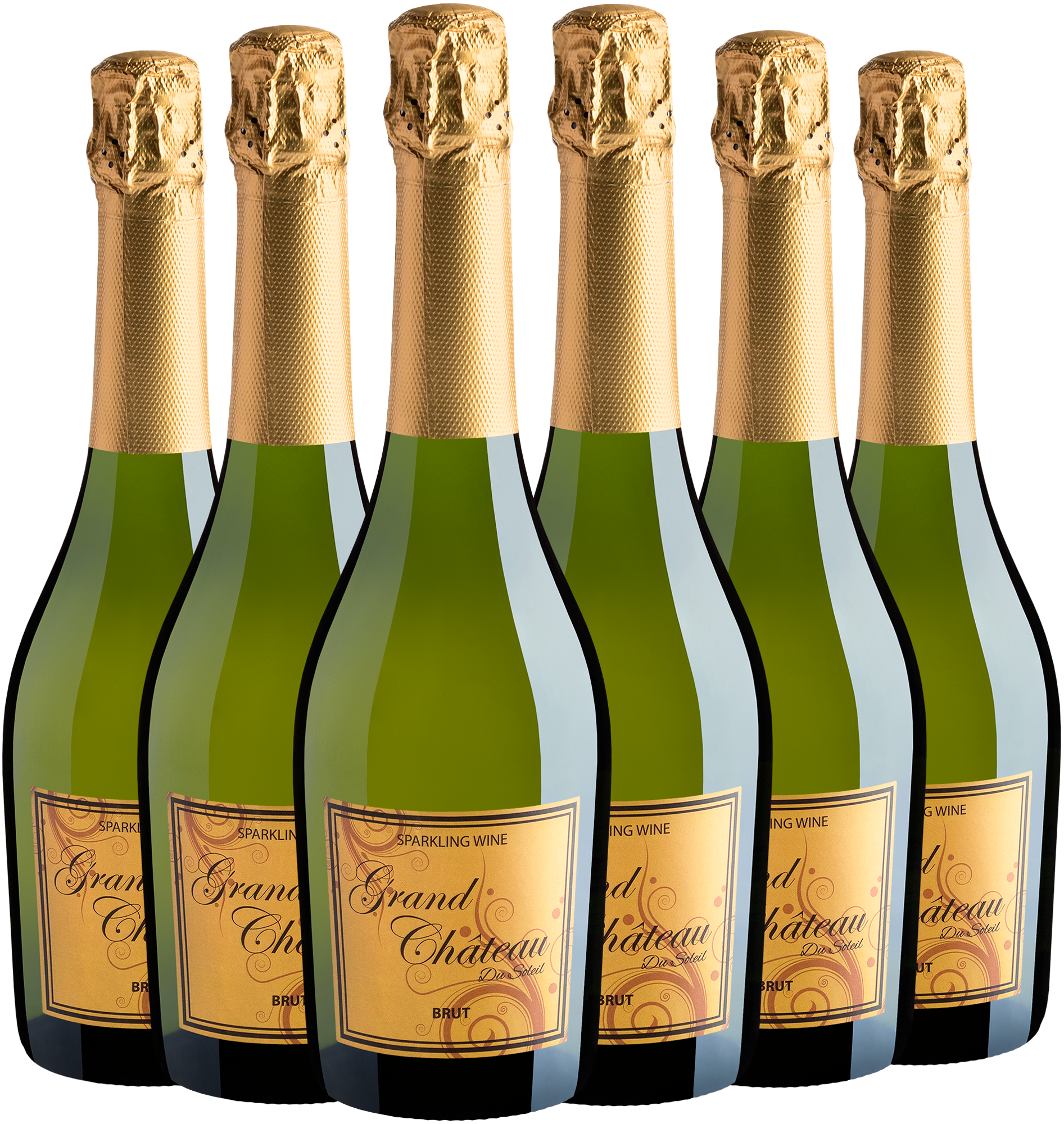 Kit 6 Grand Château Du Soleil Sparkling Wine Brut por R$29,90 cada garrafa