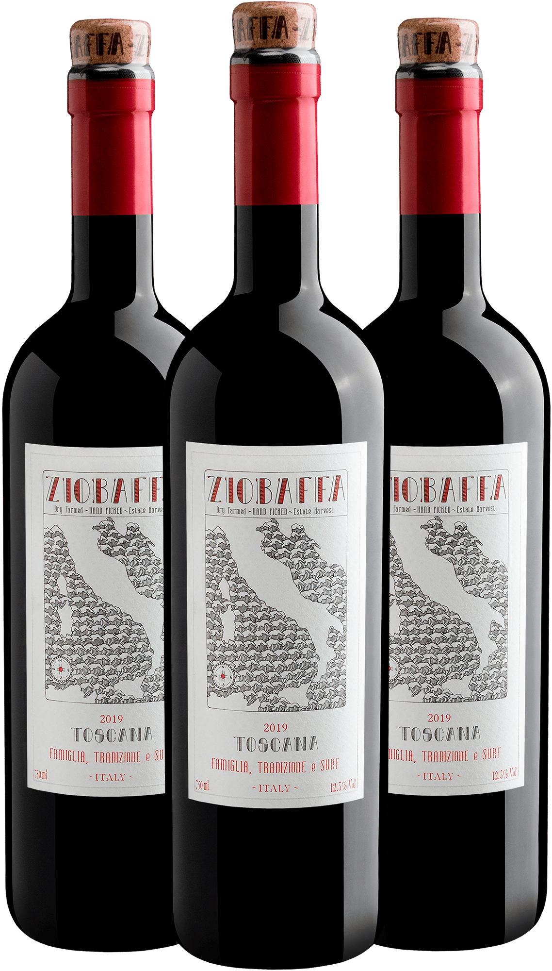 Kit 3 ZioBaffa Toscana IGT por R$69,90 cada garrafa