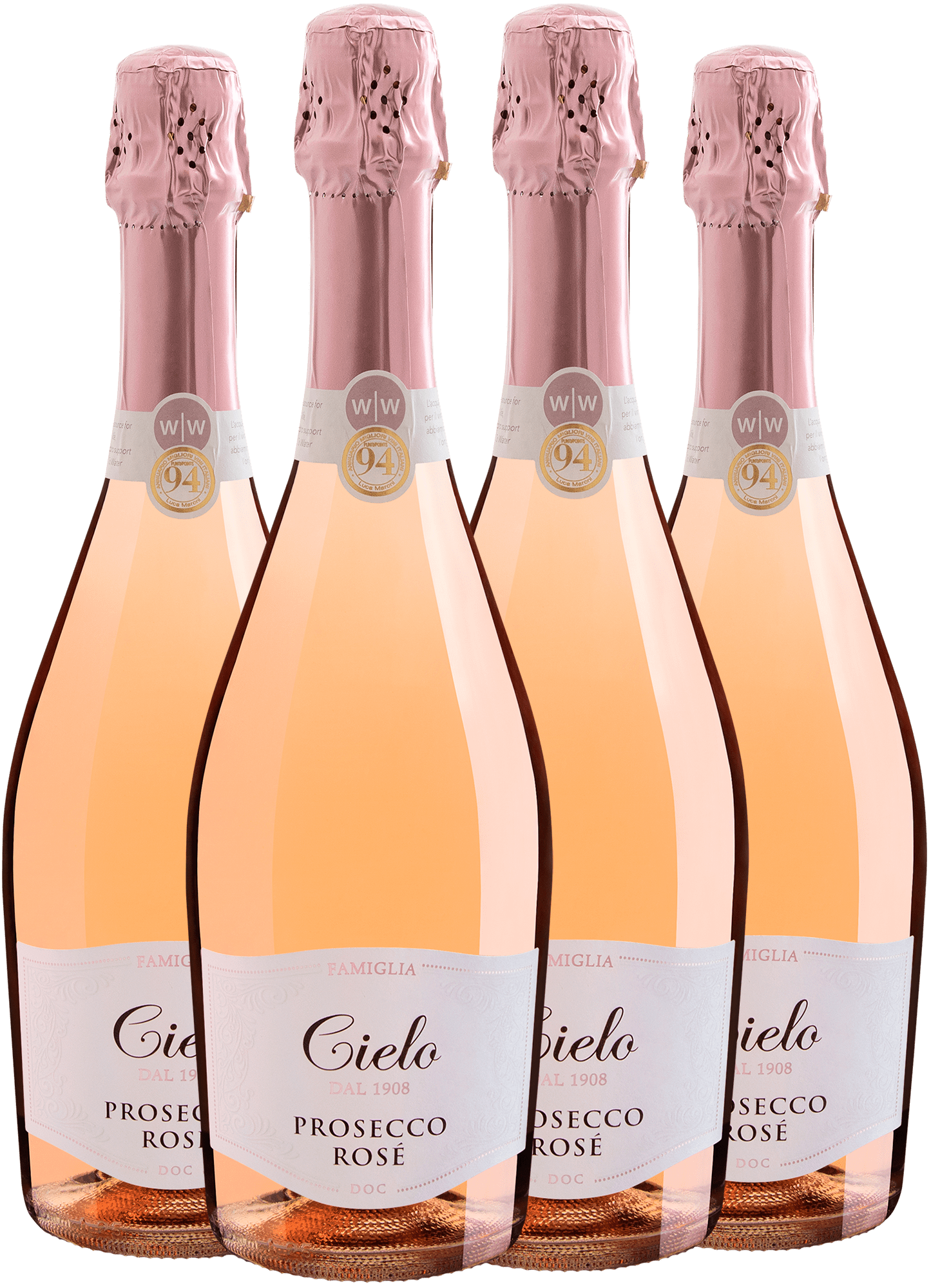 Kit 4 Famiglia Cielo dal 1908 Rosé Extra Dry Prosecco DOC