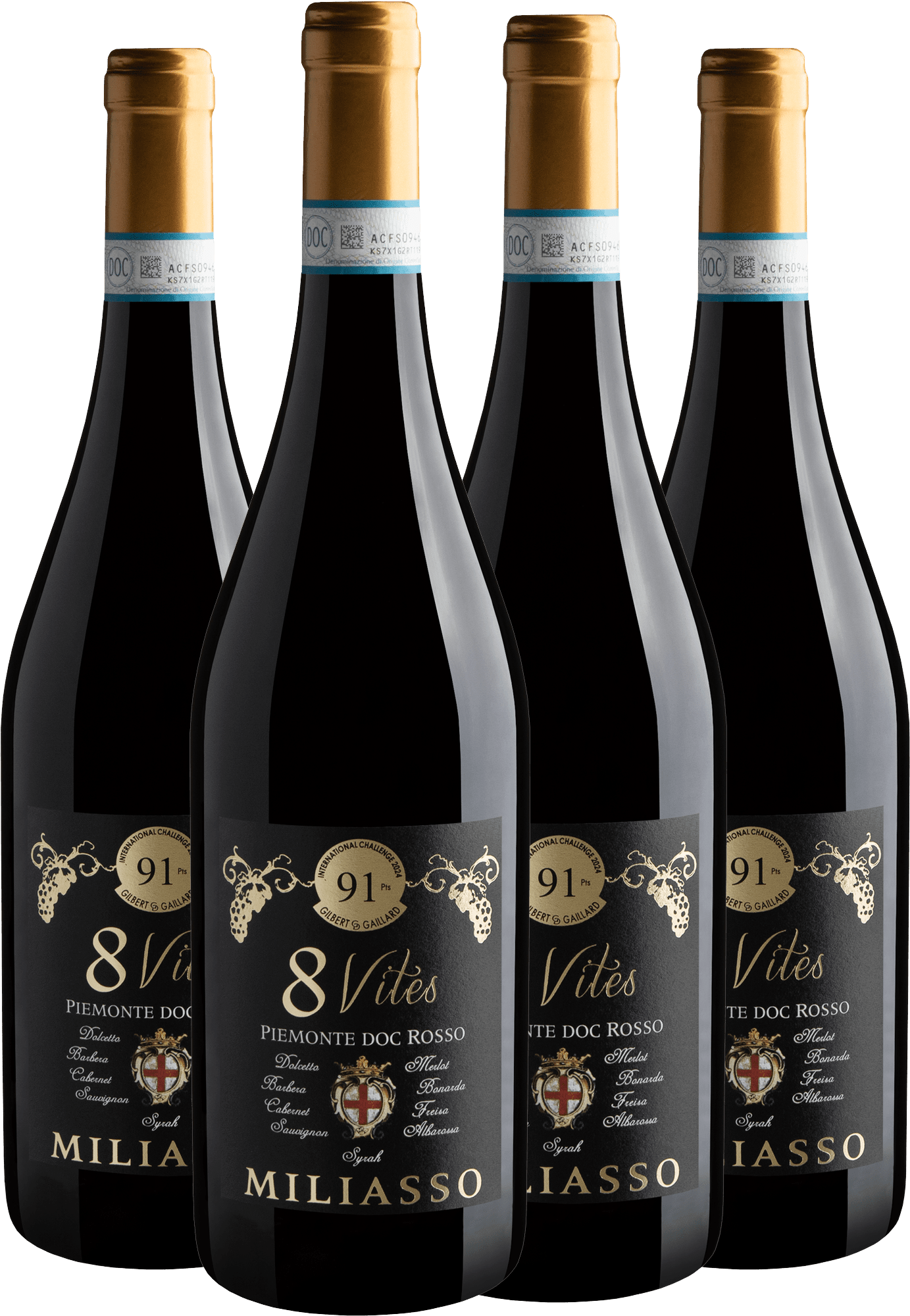 Kit 4 Miliasso 8 Vites Rosso Piemonte DOC