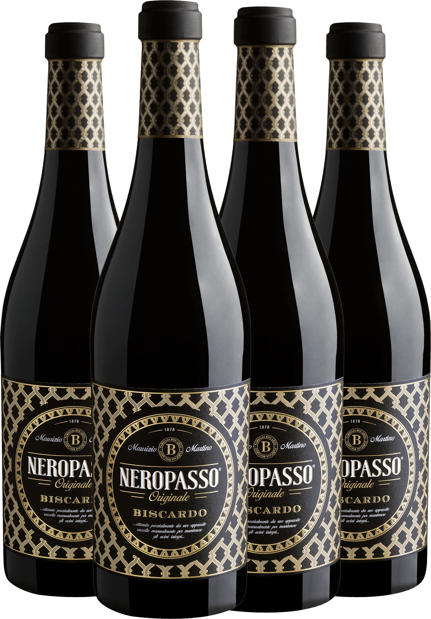 Kit 4 Biscardo Neropasso Originale Rosso Veneto IGT por R$84,90 cada garrafa