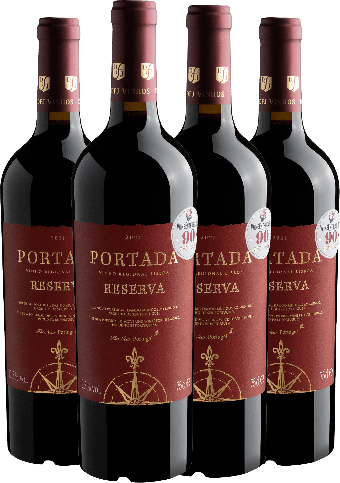 Kit 4 Portada Reserva Vinho Regional Lisboa por R$74,90 cada garrafa