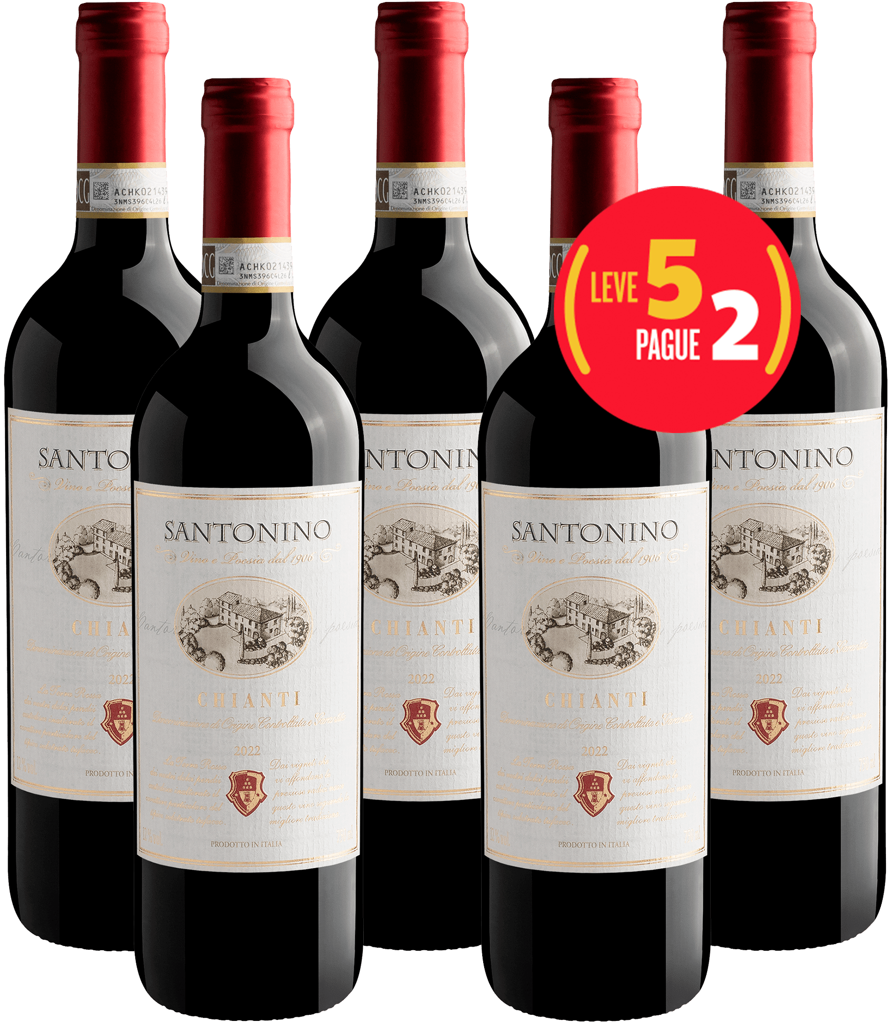 Kit Leve 5 Pague 2 Santonino Chianti DOCG