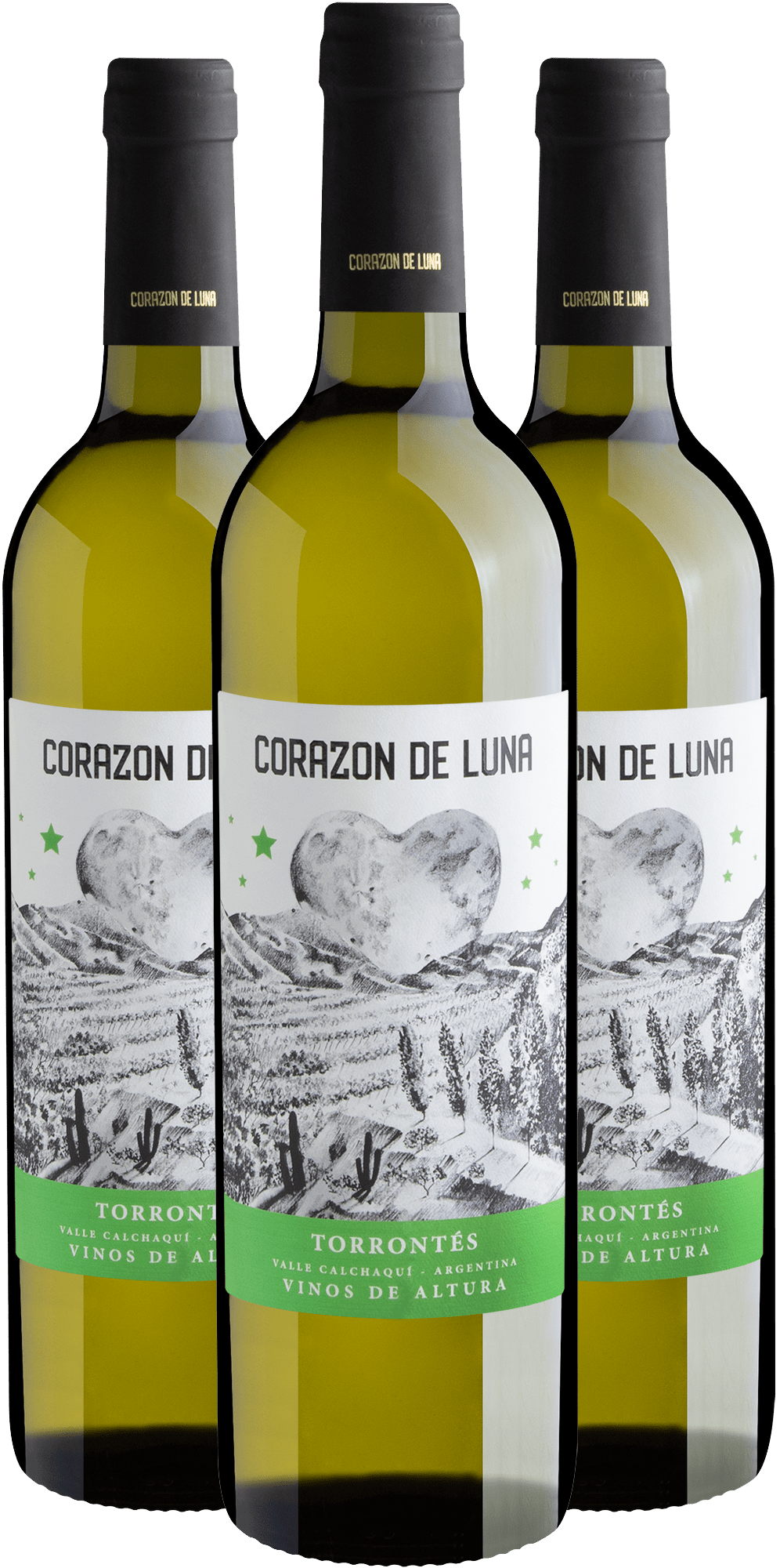Kit 3 Corazon de Luna Torrontés Valle Calchaquí por R$39,90 cada garrafa