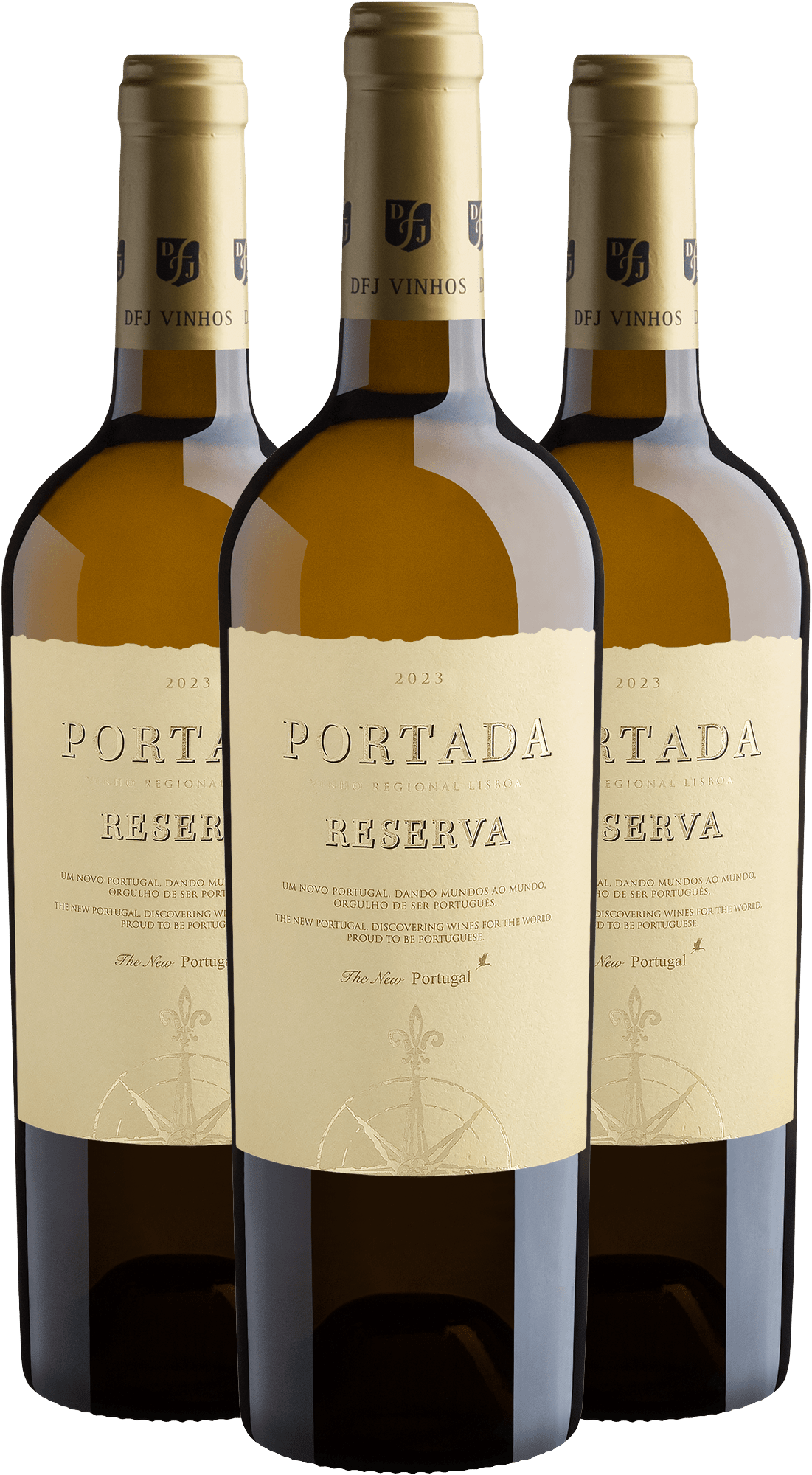 Kit 3 Portada Reserva Branco Vinho Regional Lisboa por R$79,90 cada garrafa