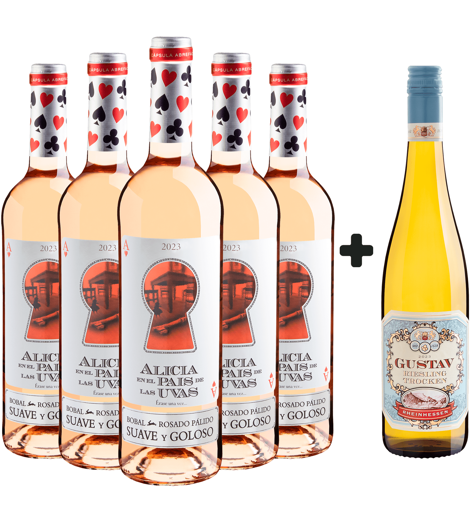Kit Leve 5 Alicia en el Pais de Las Uvas por R$39,90 cada garrafa e Ganhe 1 Gustav Riesling