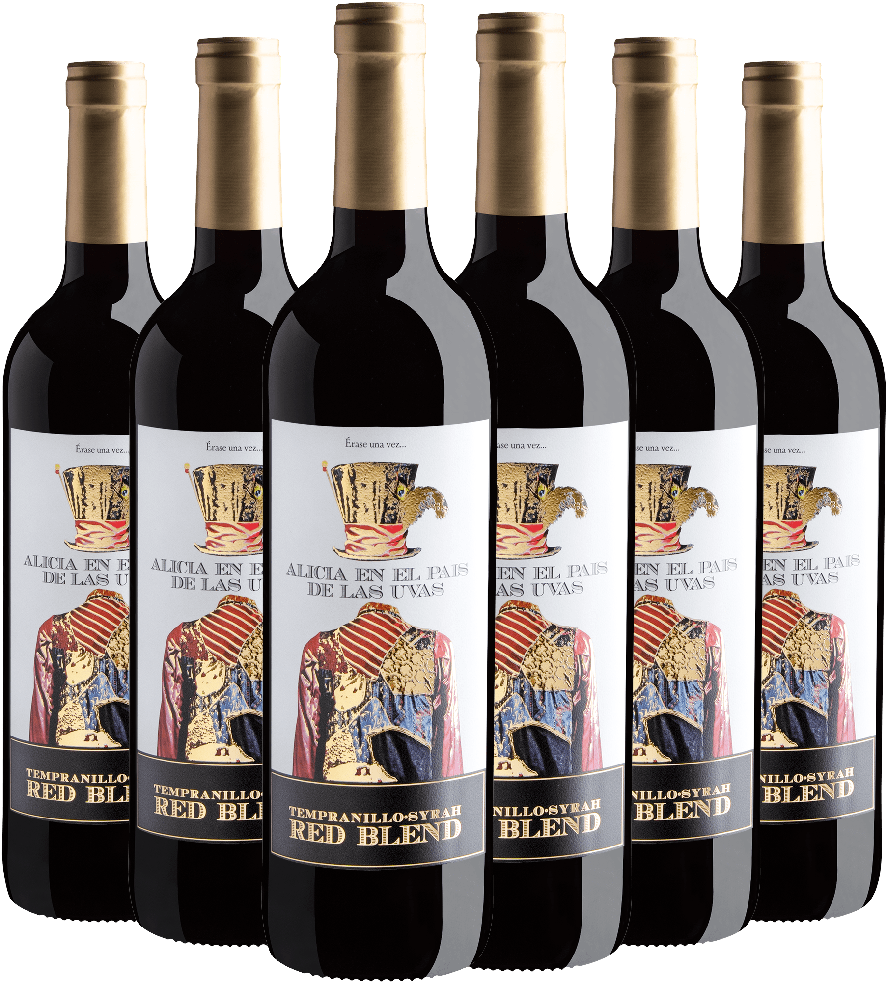 Kit 6 Alicia en el Pais de Las Uvas Tempranillo Syrah Red Blend por R$34,90 cada garrafa