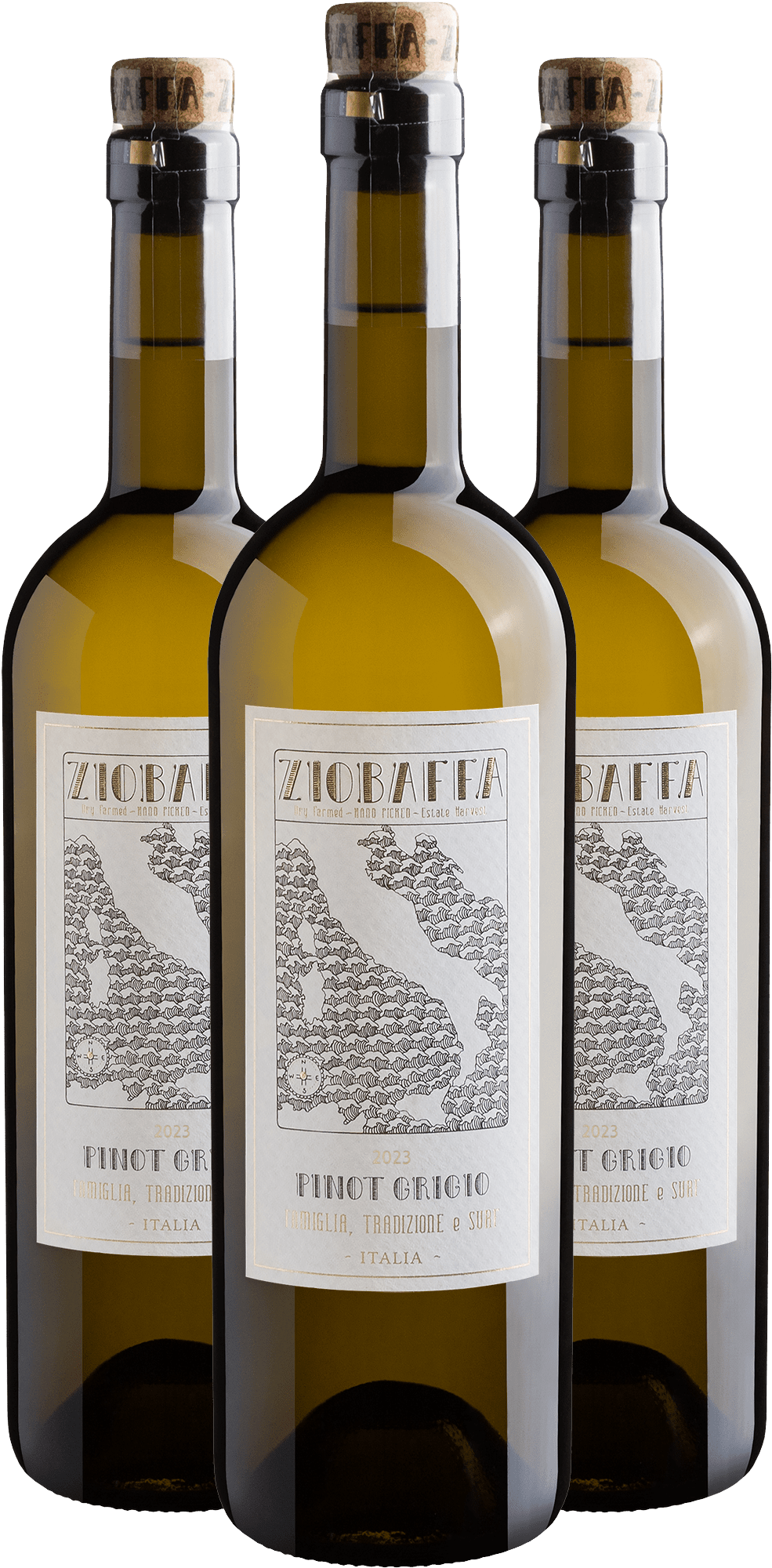 Kit 3 ZioBaffa Pinot Grigio Terre Siciliane IGT por R$69,90 cada garrafa