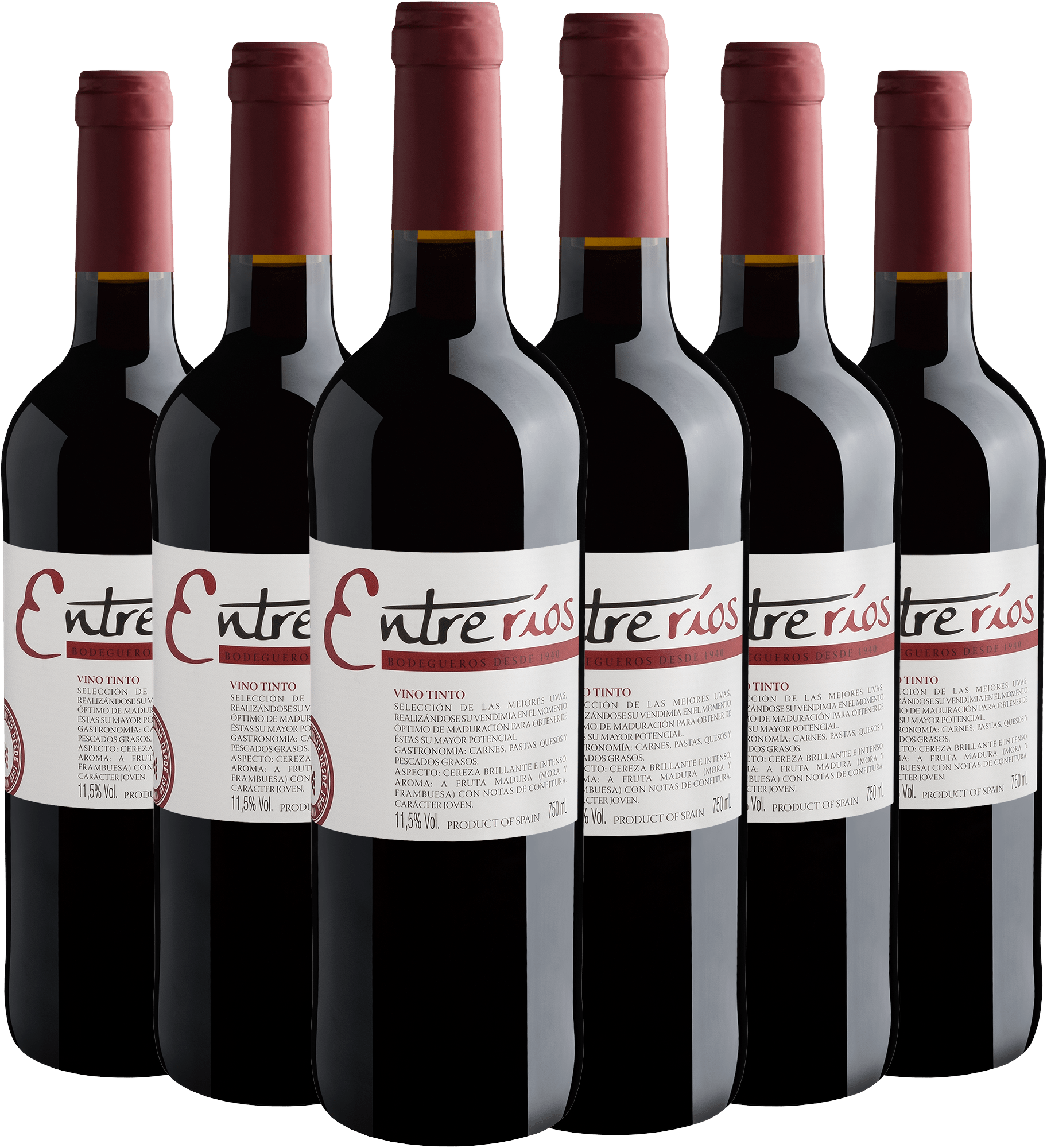 Kit 6 Entre Ríos Vino Tinto por R$23,90 cada garrafa*
