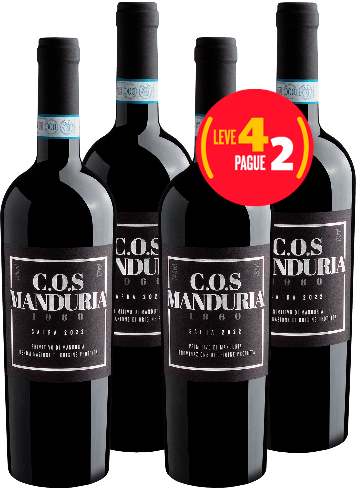 Kit Leve 4 Pague 2 C.O.S 1960 Primitivo di Manduria DOP