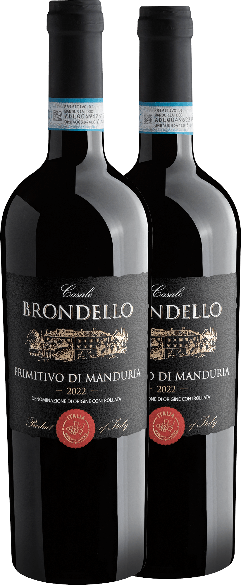 Kit 2 Casale Brondello Primitivo di Manduria DOC por R$119,90 cada garrafa