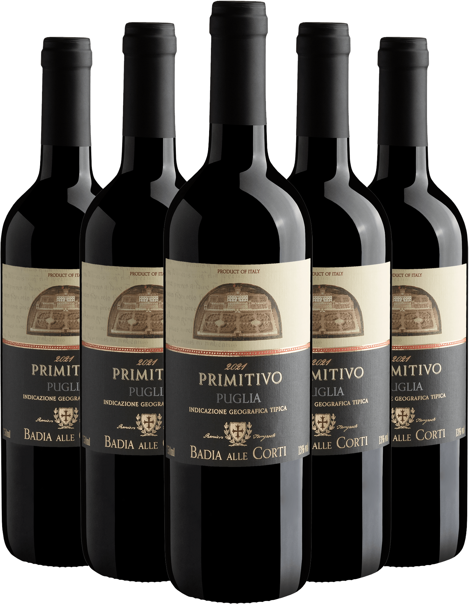 Kit 5 Badia Alle Corti Primitivo Puglia IGT