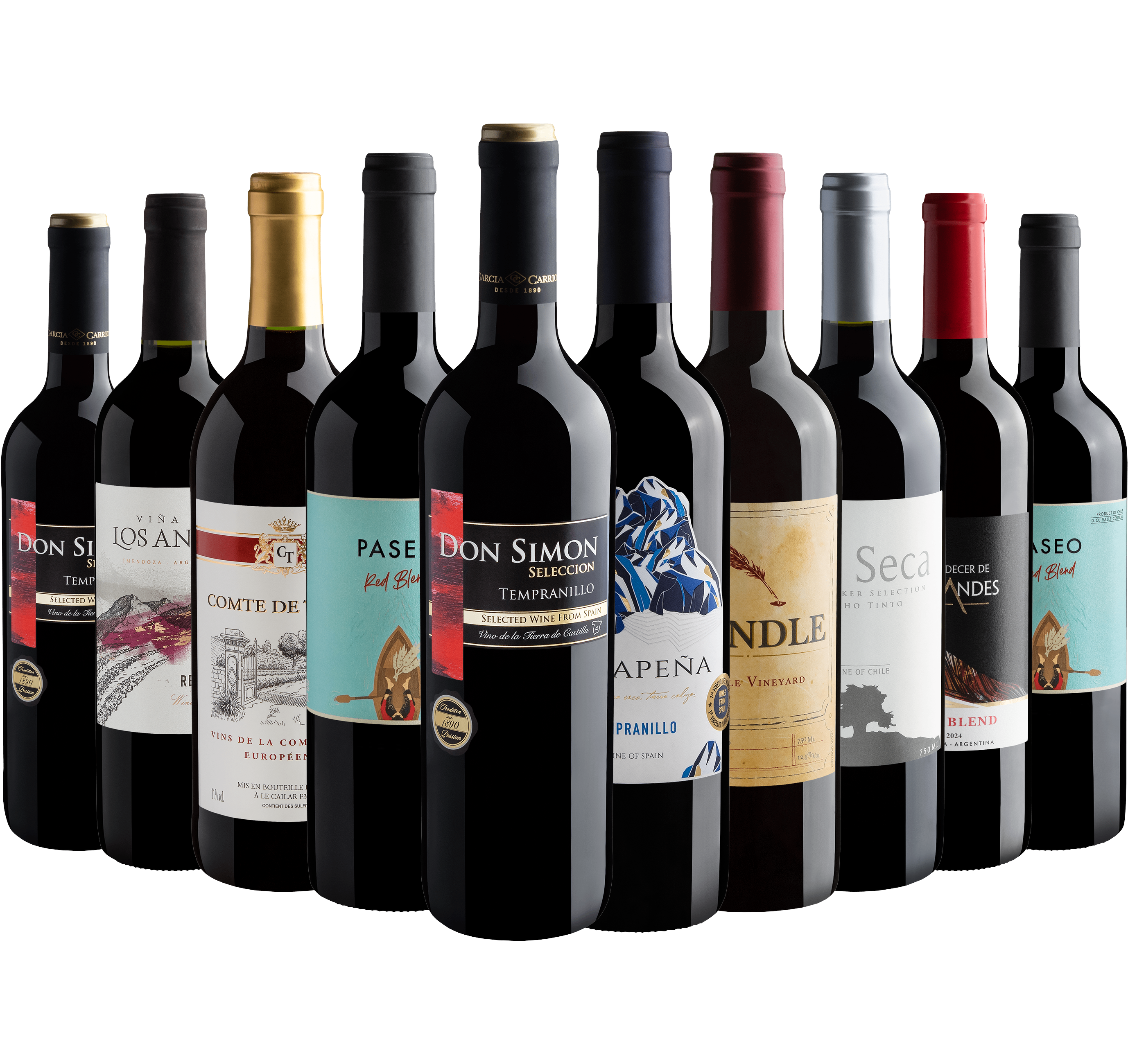 Kit 10 Vinhos Tintos por R$24,90 cada garrafa*