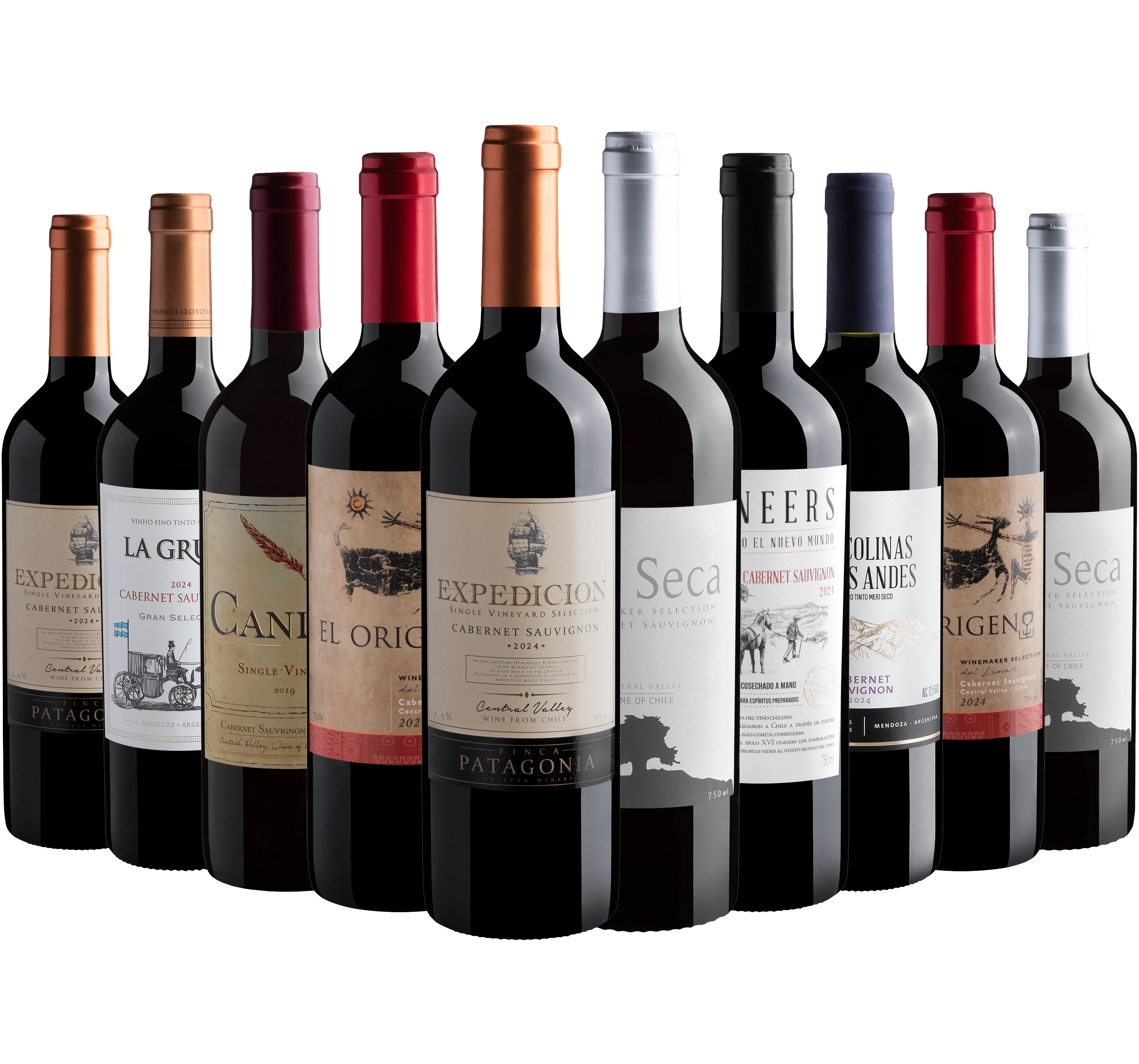 Kit Cabernets Sauvignons | 10 garrafas por R$26,90 cada
