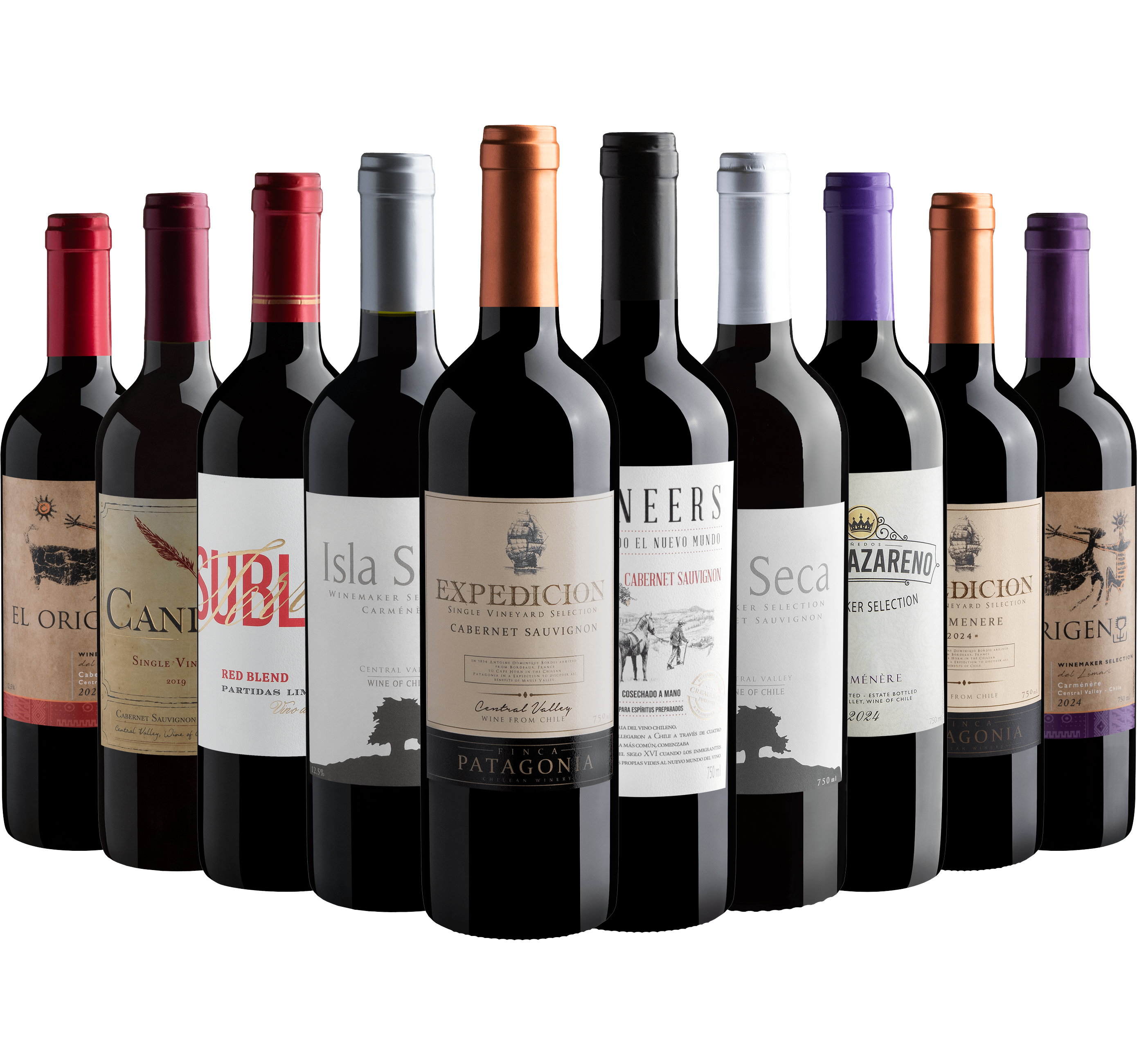 Kit 10 Vinhos Chilenos por R$25,90 cada garrafa*