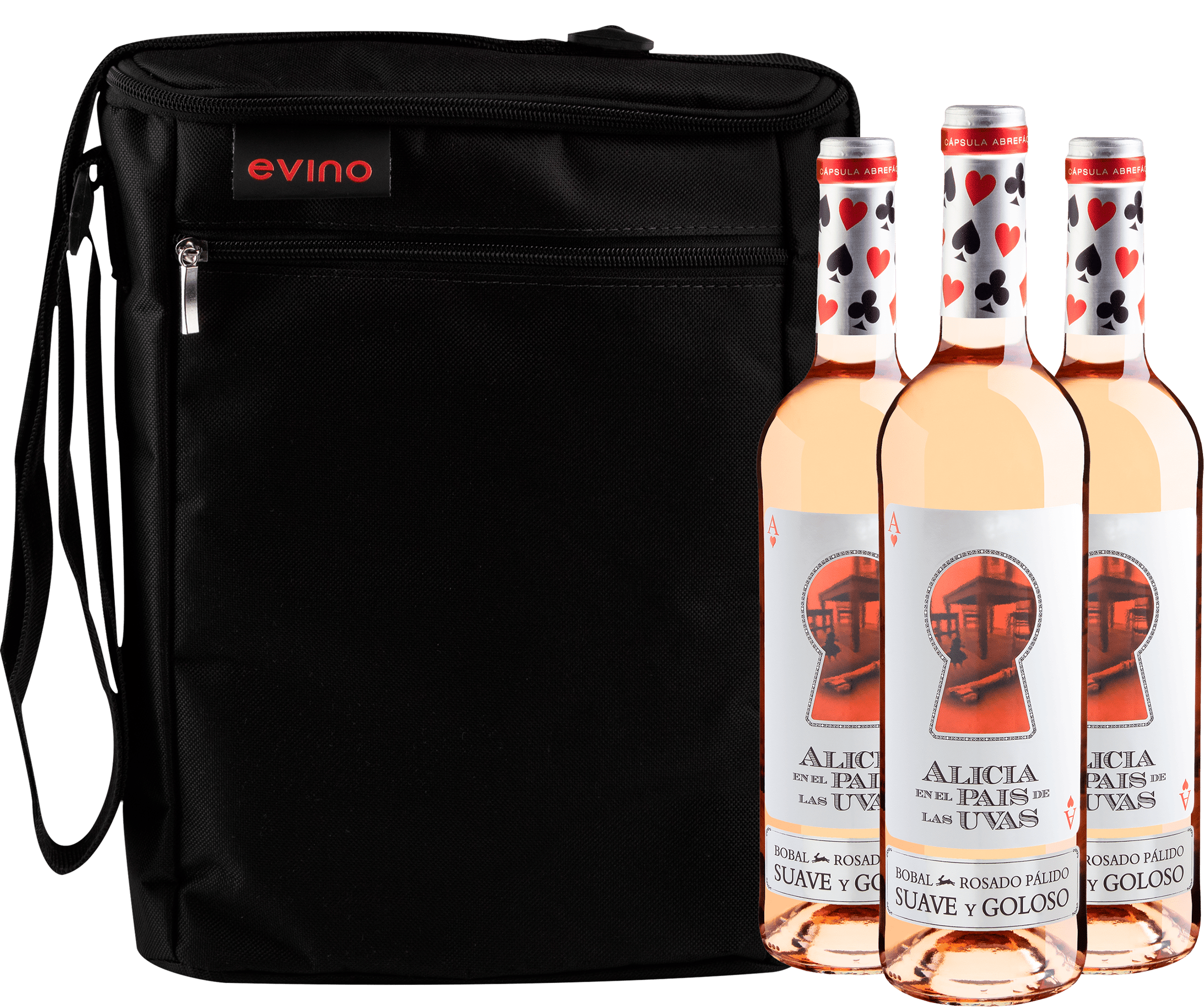 Kit 3 Alicia en el Pais de Las Uvas Bobal Rosado Pálido + Bolsa Exclusiva