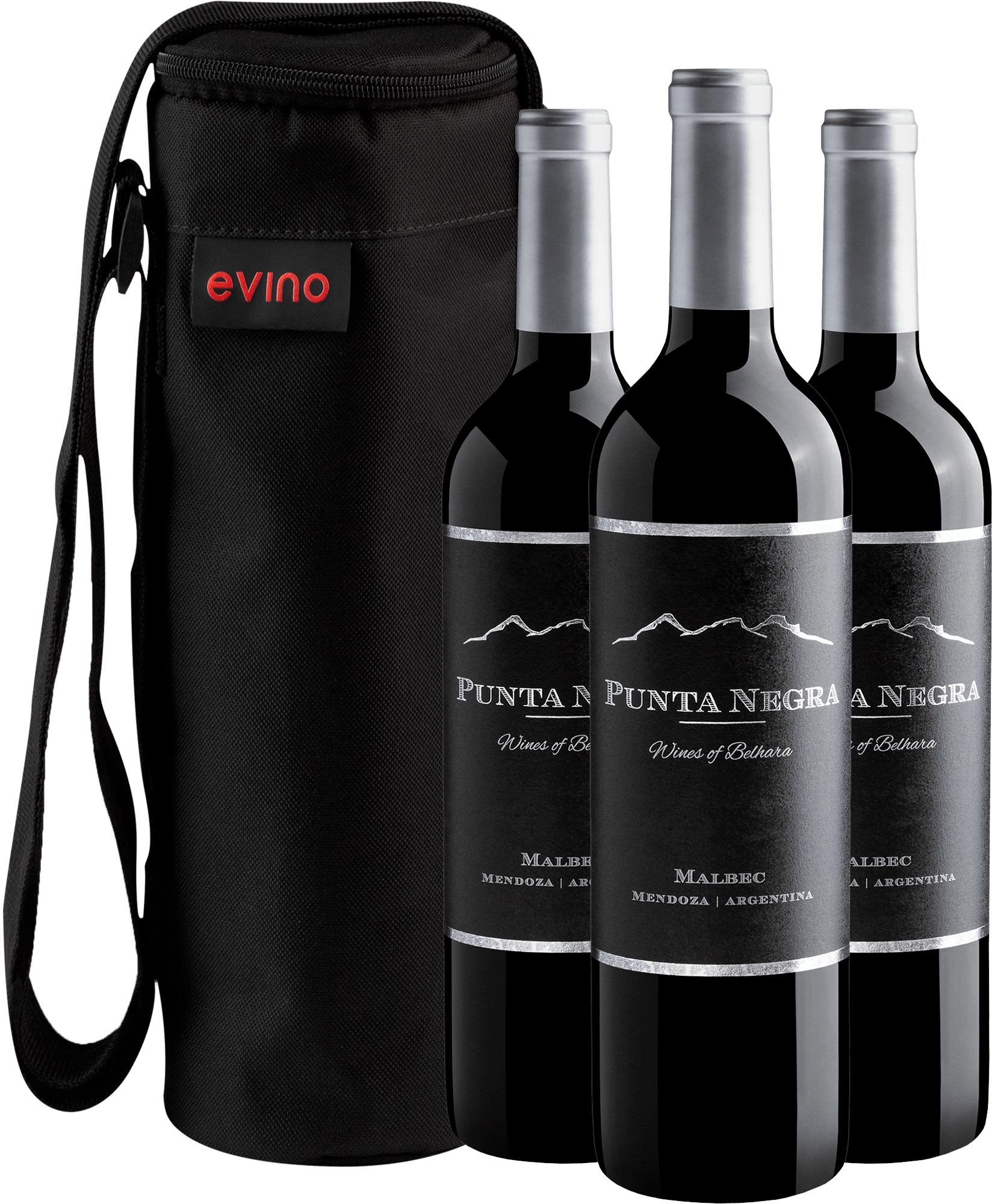 Kit 3 Punta Negra Wines of Belhara Malbec + Bolsa Exclusiva
