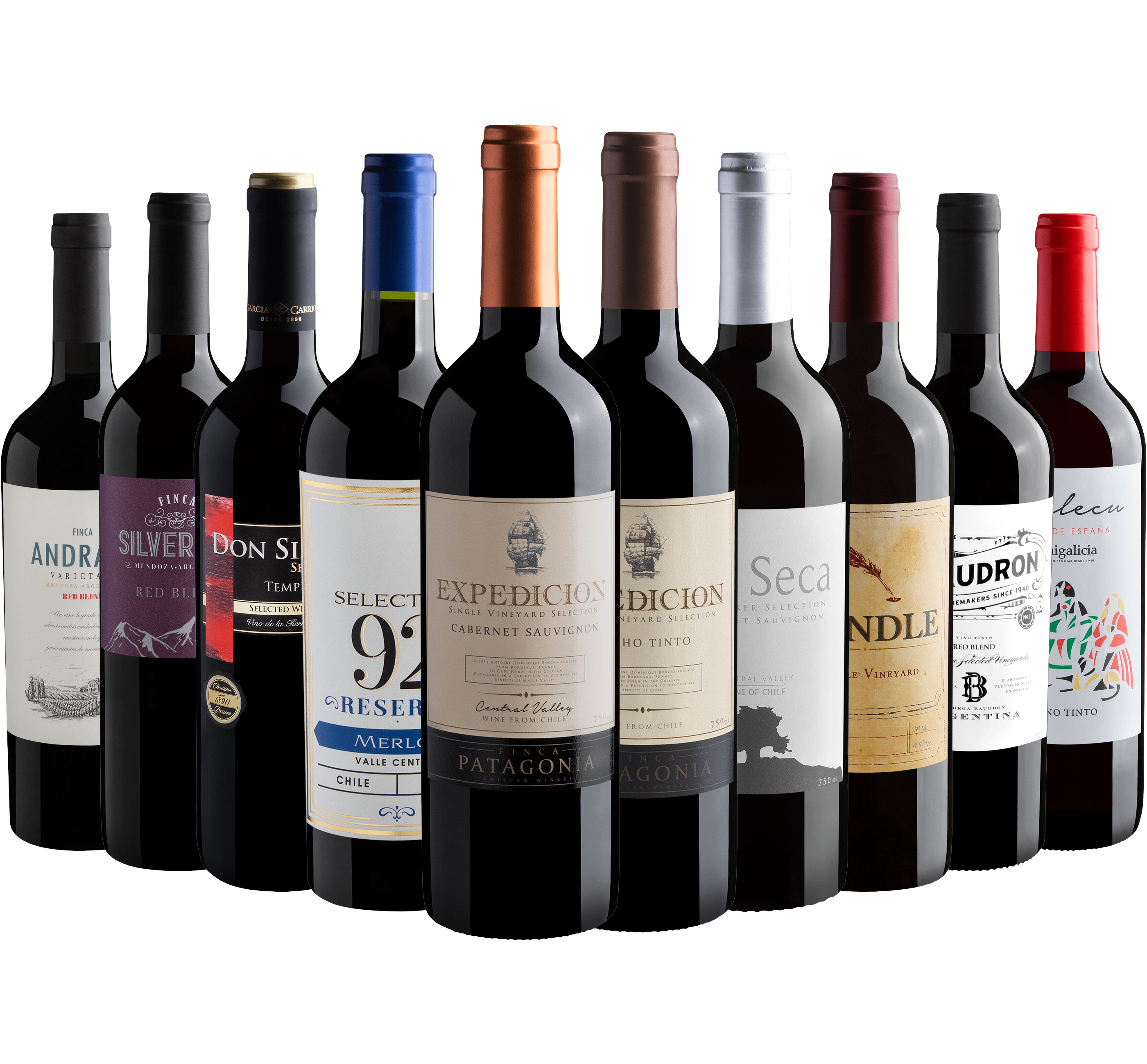 Kit 10 Vinhos Tintos por R$24,90 cada garrafa*
