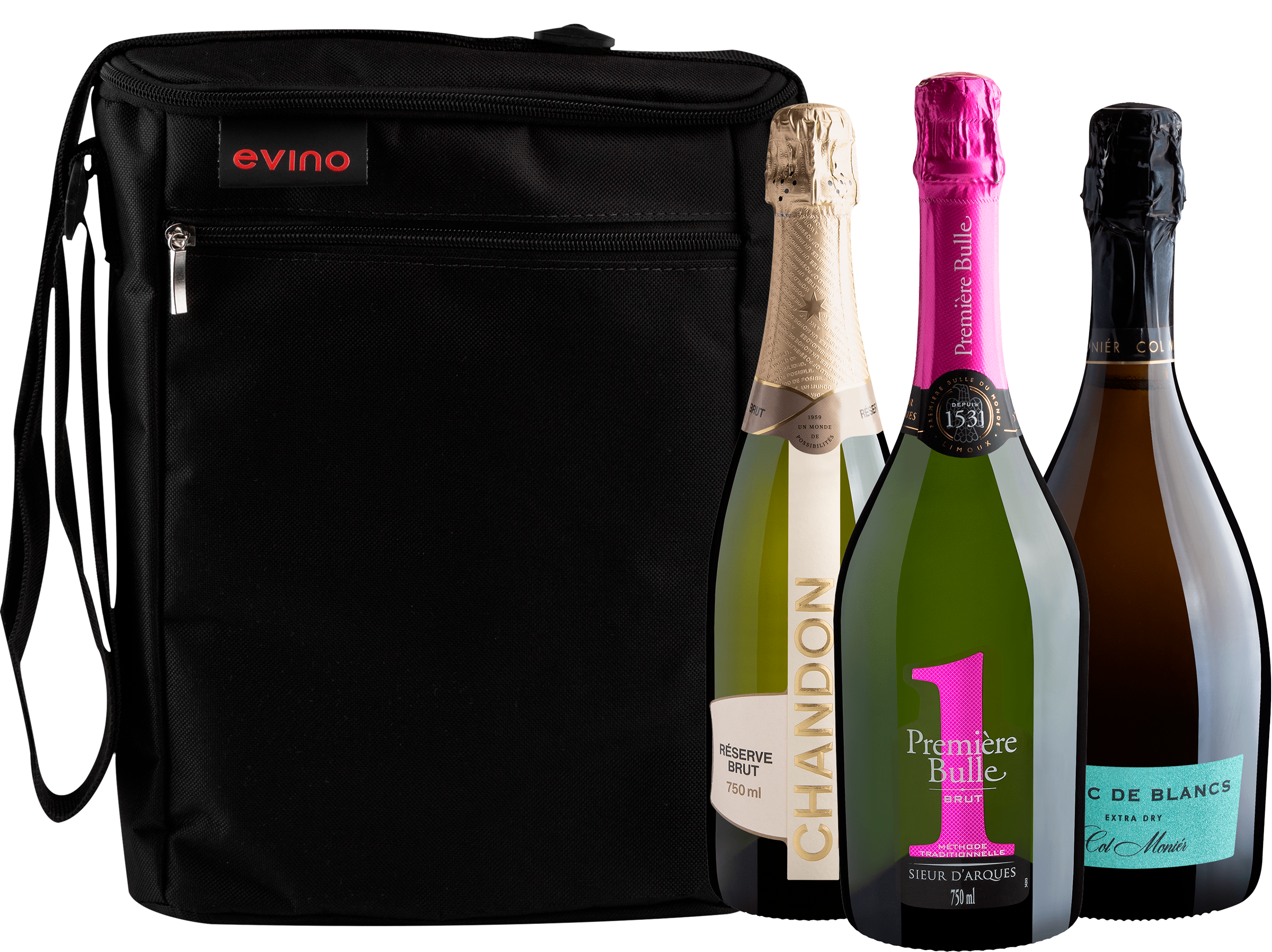 Kit 3 Espumantes Best Sellers por R$109,90 cada garrafa + Bolsa Exclusiva