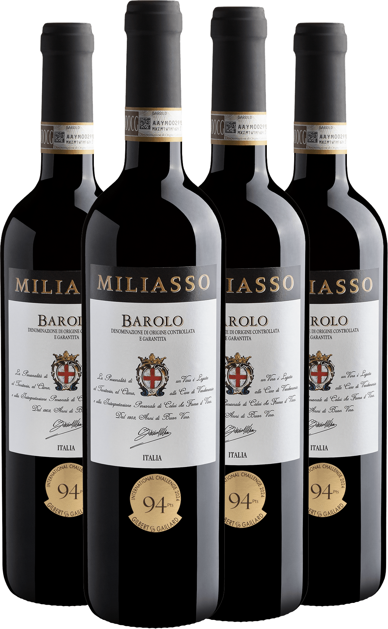 Kit 4 Miliasso Barolo DOCG por R$209,90 cada garrafa
