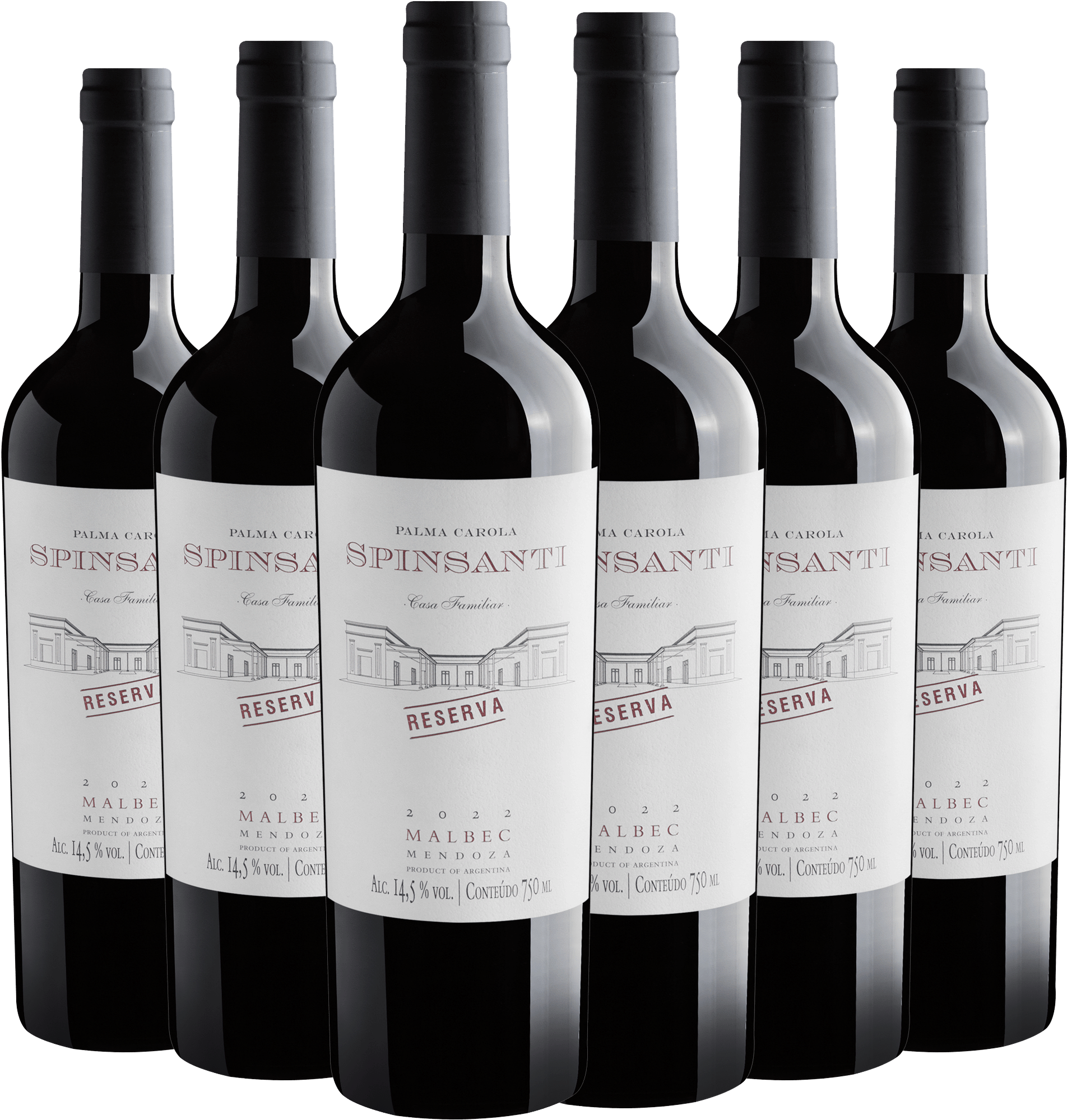 Kit 6 Palma Carola Spinsanti Malbec Reserva