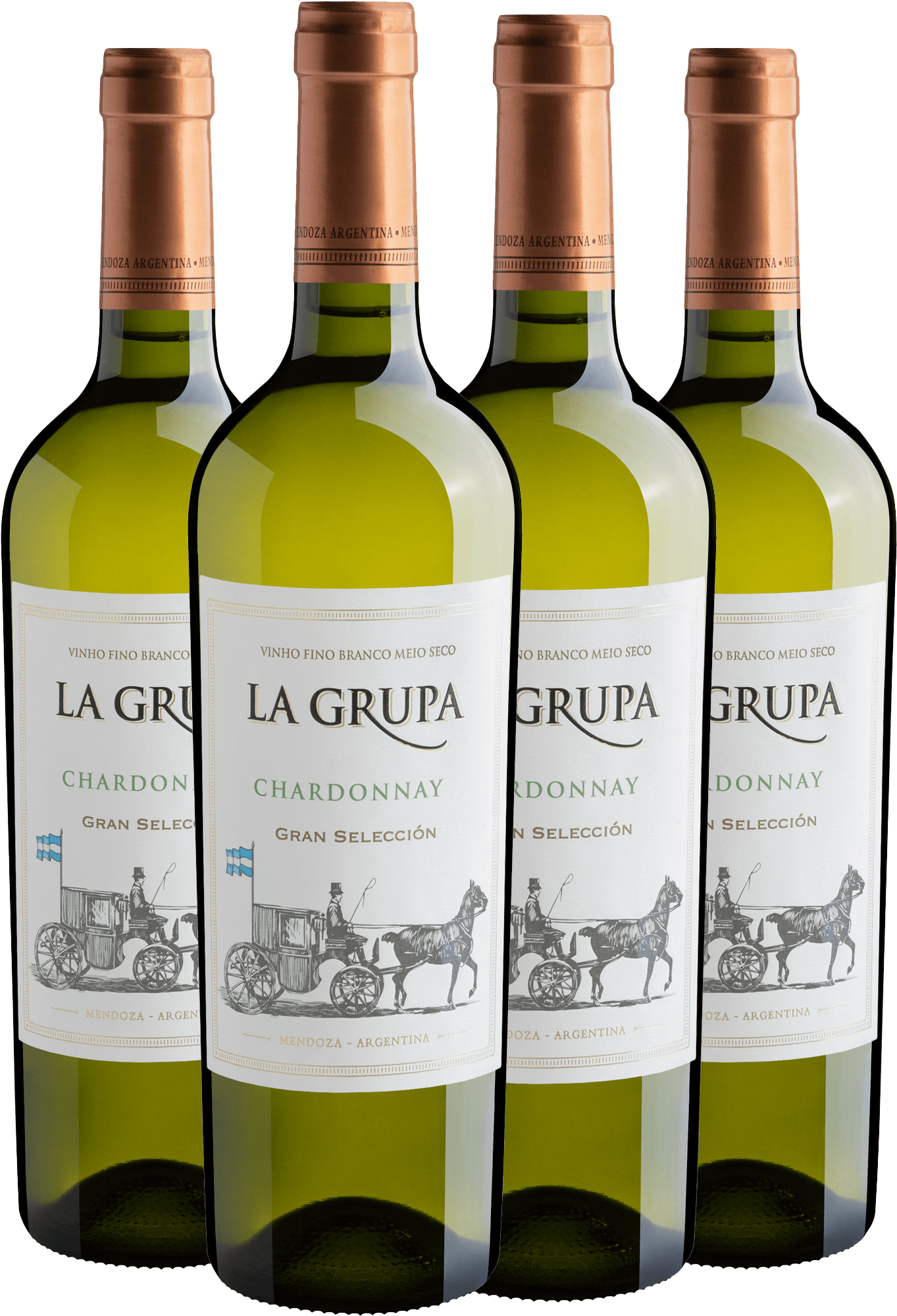 Kit 4 La Grupa Gran Selección Chardonnay por R$31,90 cada garrafa