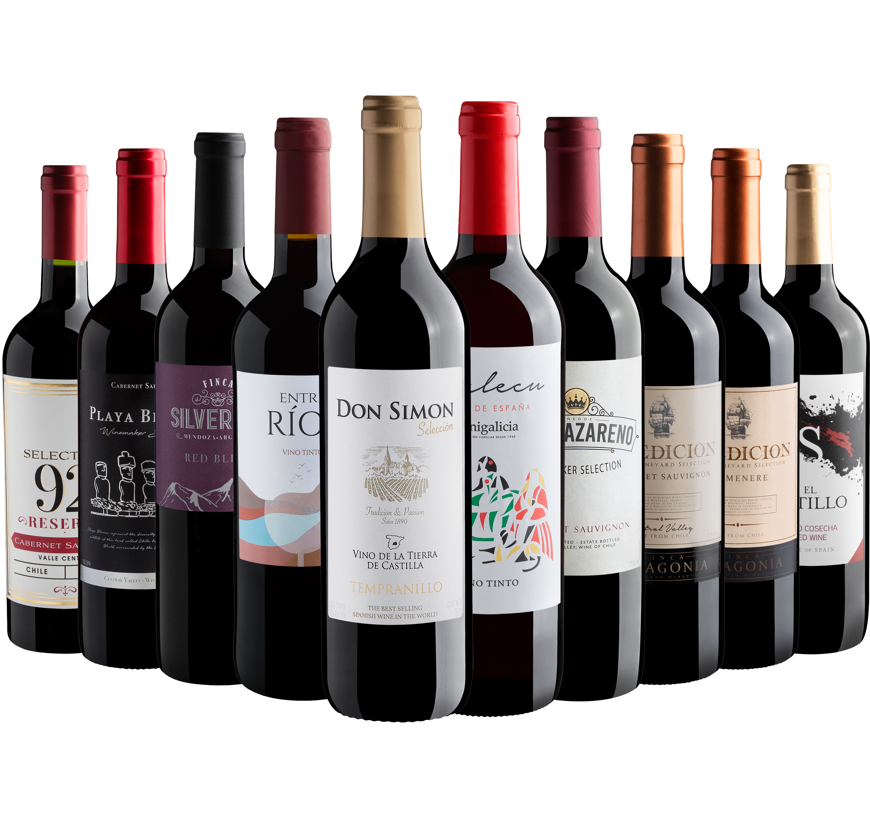 10 Vinhos Tintos por R$24,90 cada garrafa*