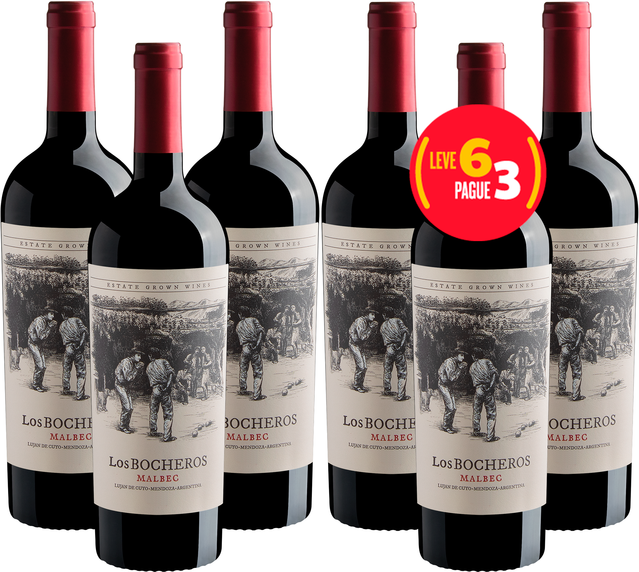 Kit Leve 6 Pague 3 Los Bocheros Malbec