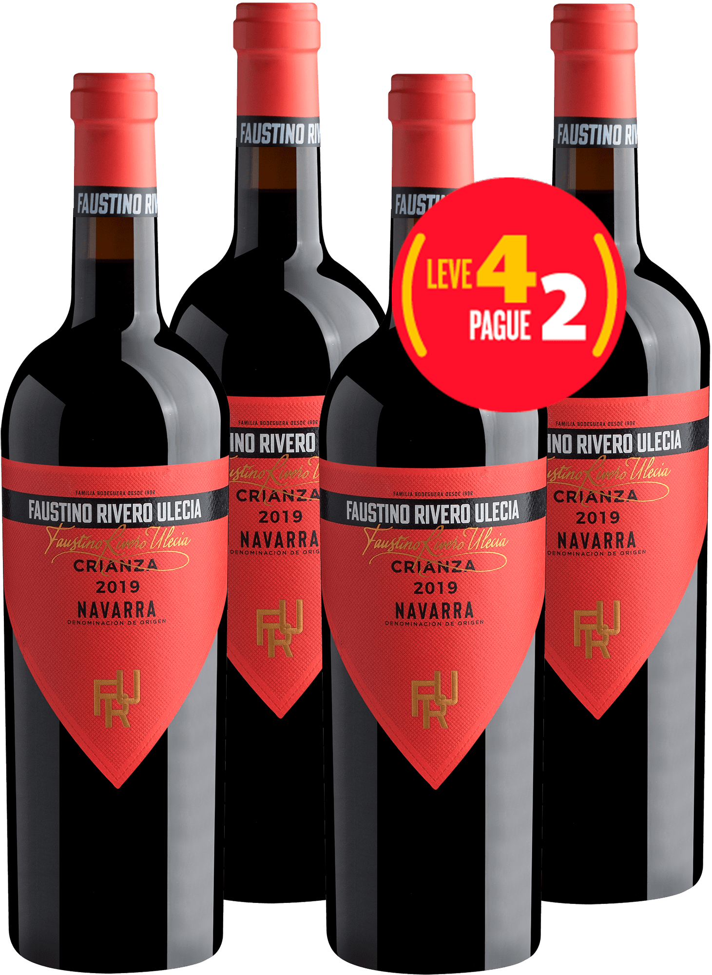 Kit Leve 4 Pague 2 Faustino Rivero Ulecia Crianza Navarra D.O.