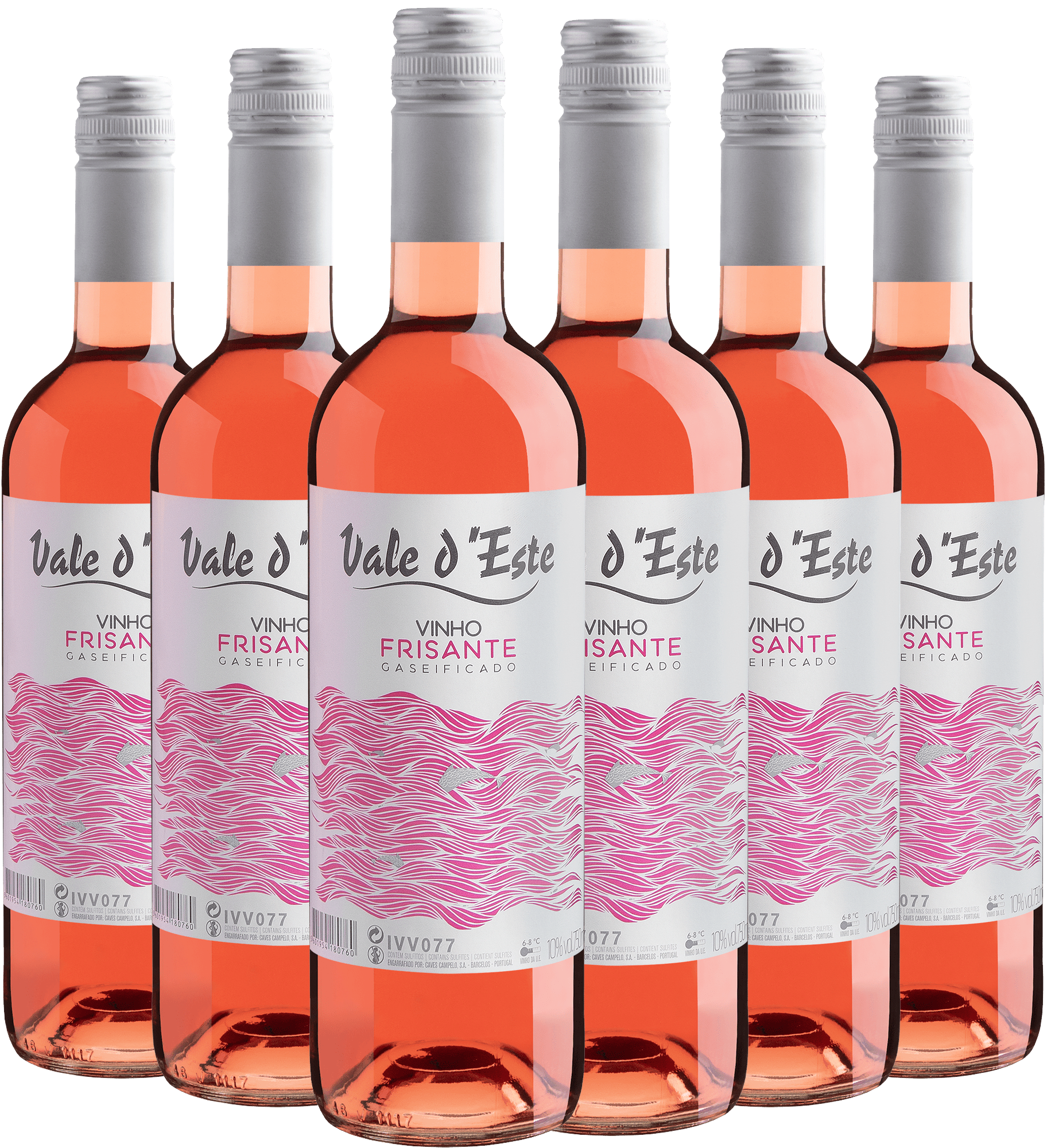 Kit 6 Vale d’Este Vinho Frisante Gaseificado Rosé
