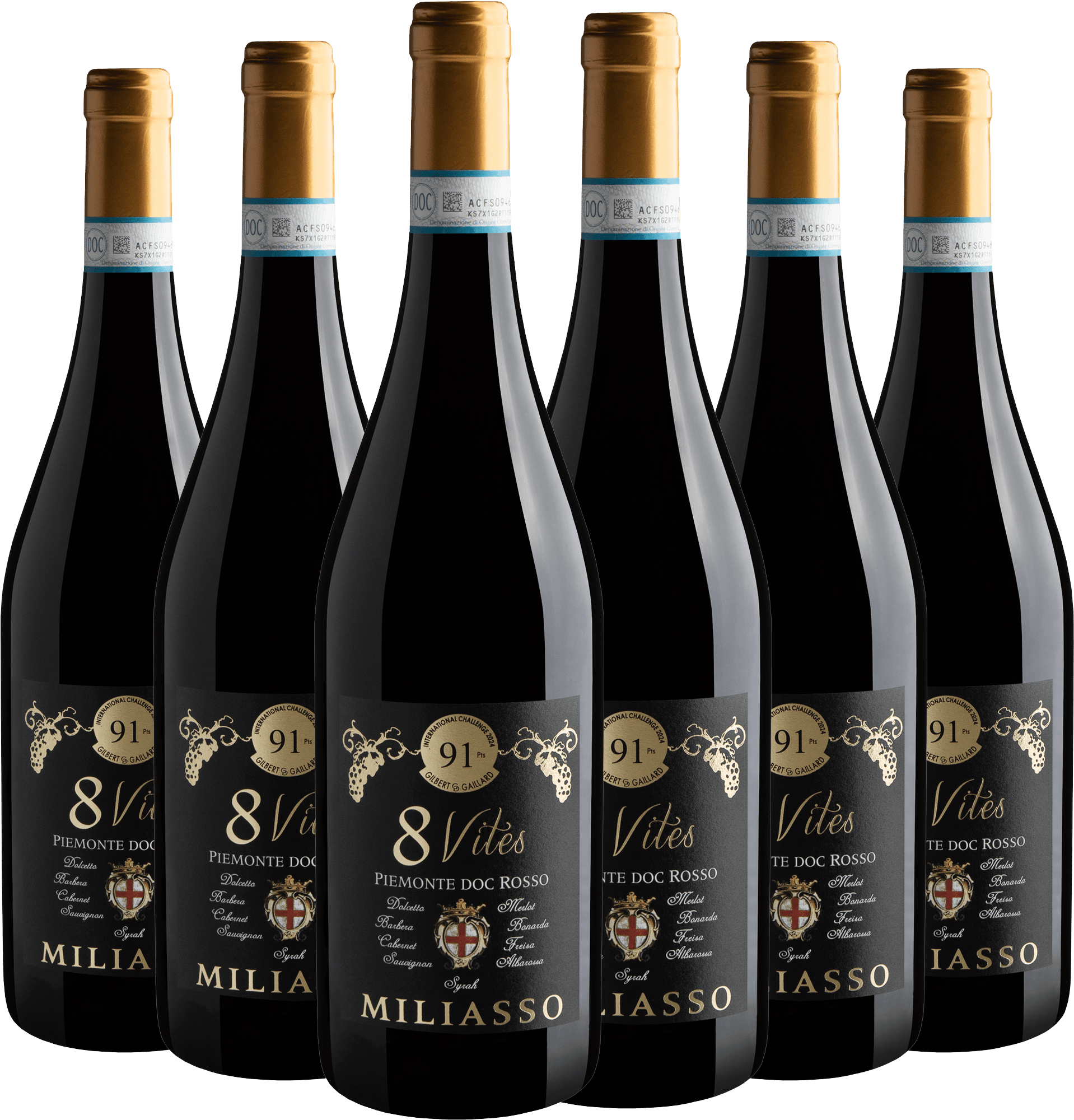 Kit 6 Miliasso 8 Vites Rosso Piemonte DOC