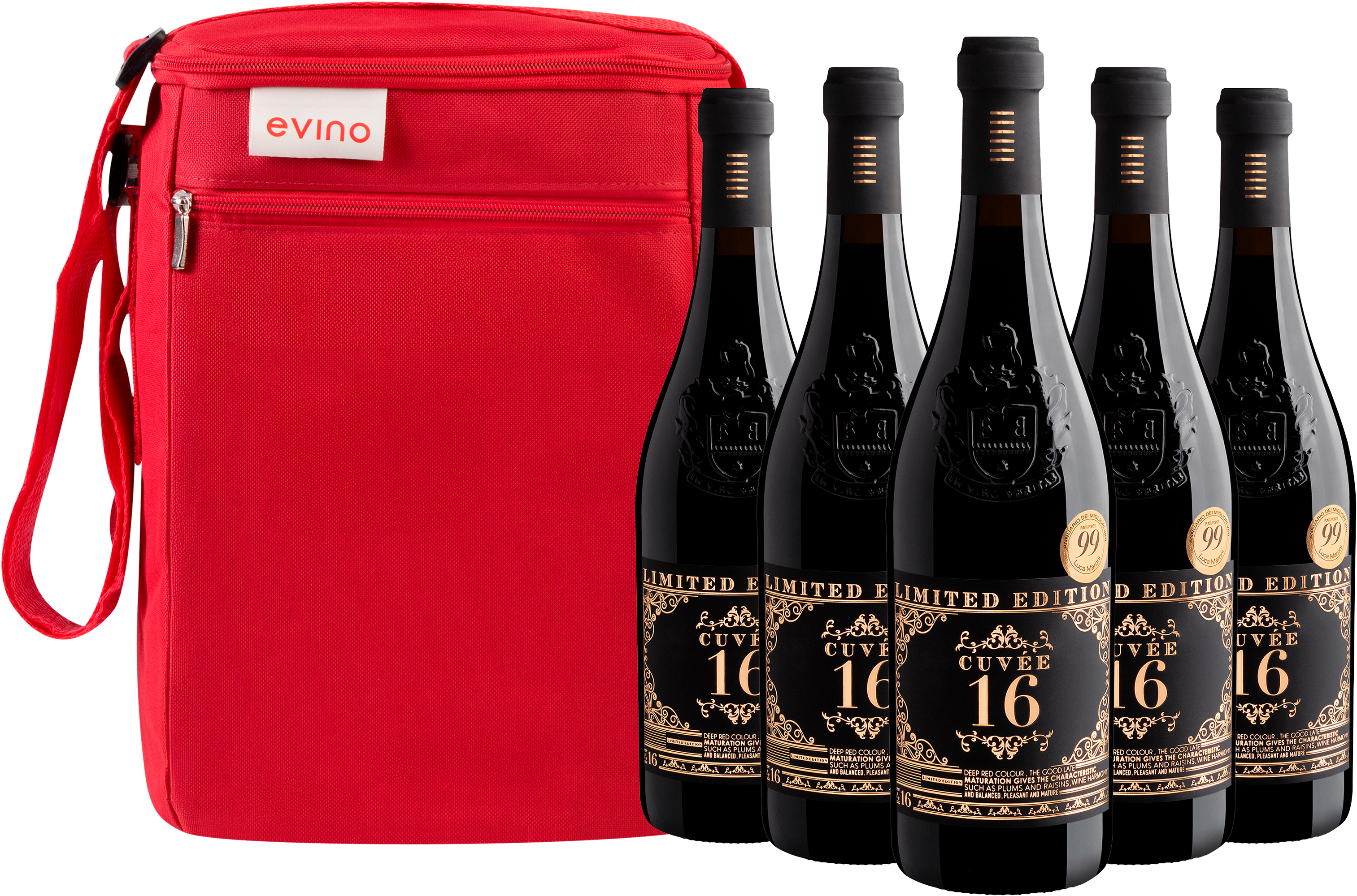 Kit 5 Cuvée 16 Limited Edition Vino Rosso d'Italia + Bolsa Exclusiva Grátis*