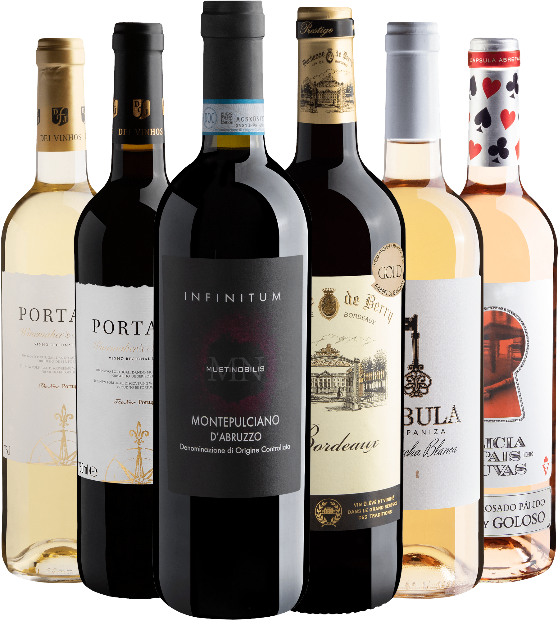 Kit 6 Vinhos do Velho Mundo por R$45,90 cada garrafa