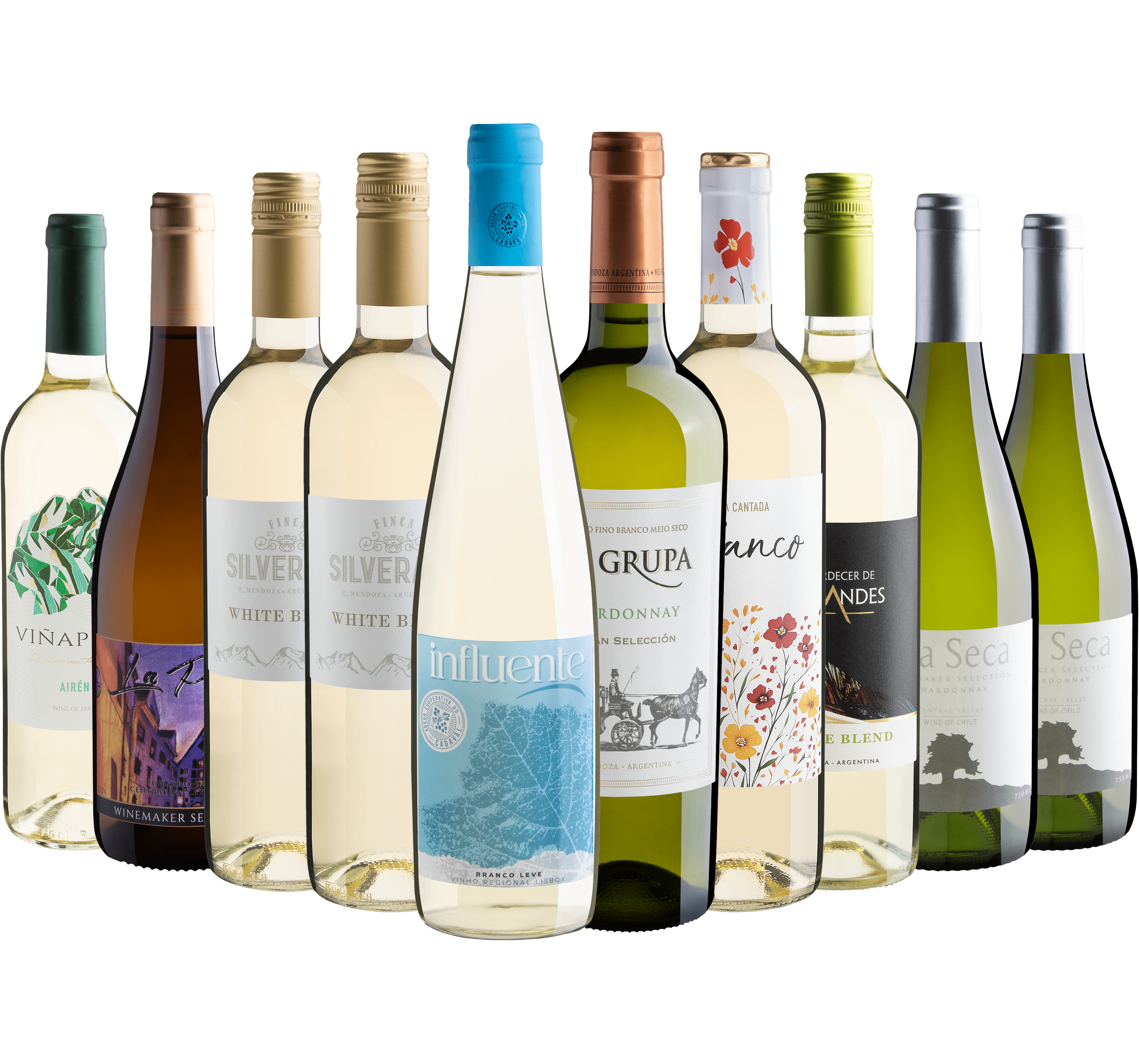 Kit 10 Vinhos Brancos por R$24,90 cada garrafa*