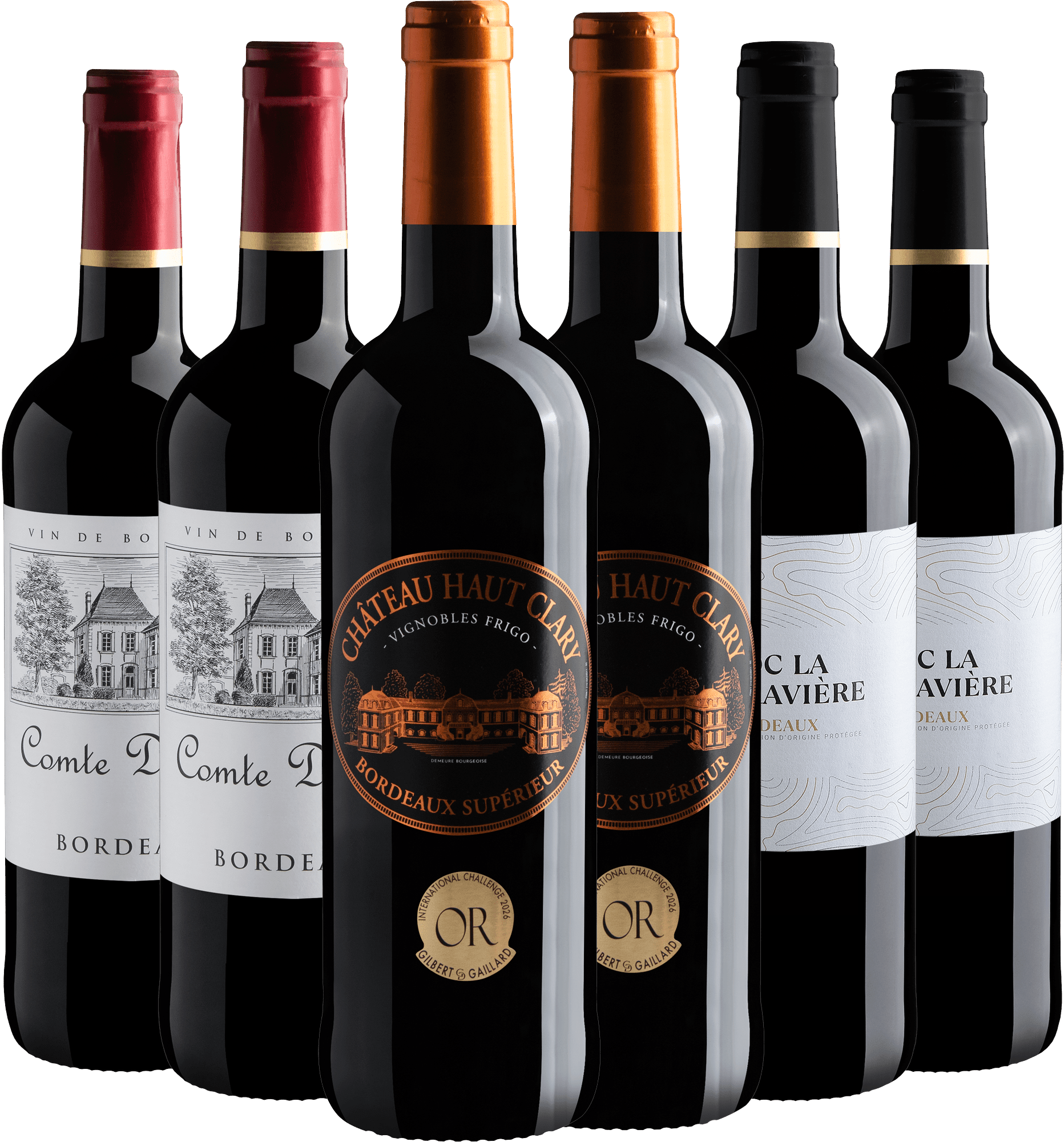 Kit Bordeaux | 2 Château Haut Clary + 2 Comte Desclos + 2 Roc La Gravière