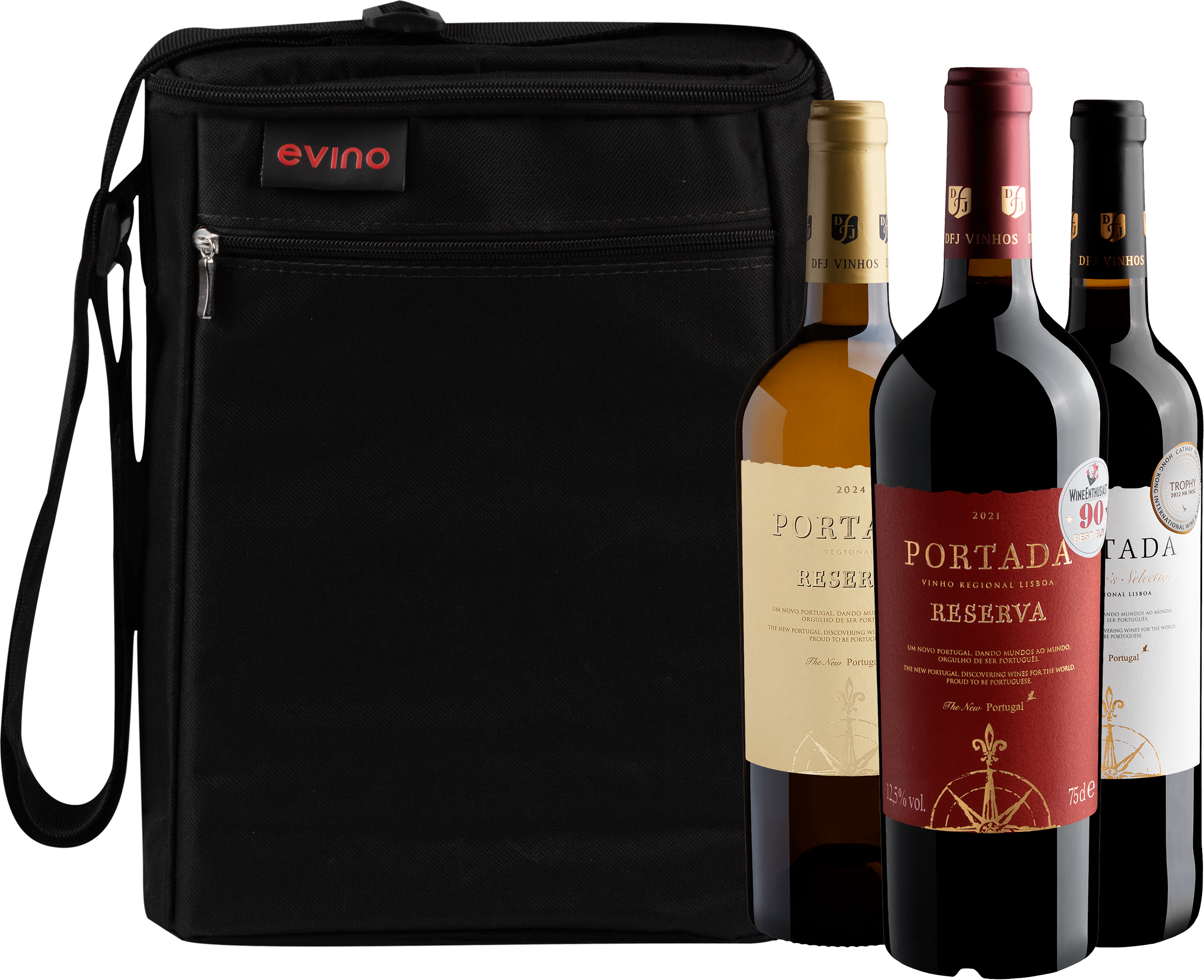 Kit Família Portada: 2 Tintos + 1 Branco + Bolsa Exclusiva