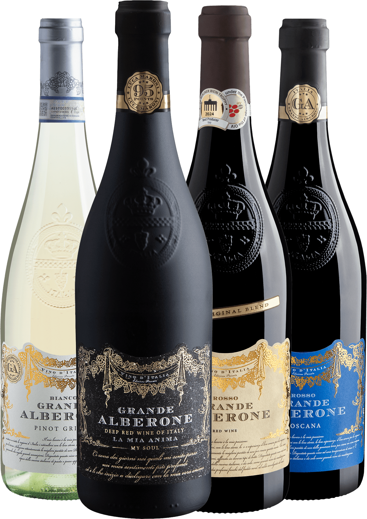Kit Família Grande Alberone 95+ Pontos | 4 garrafas