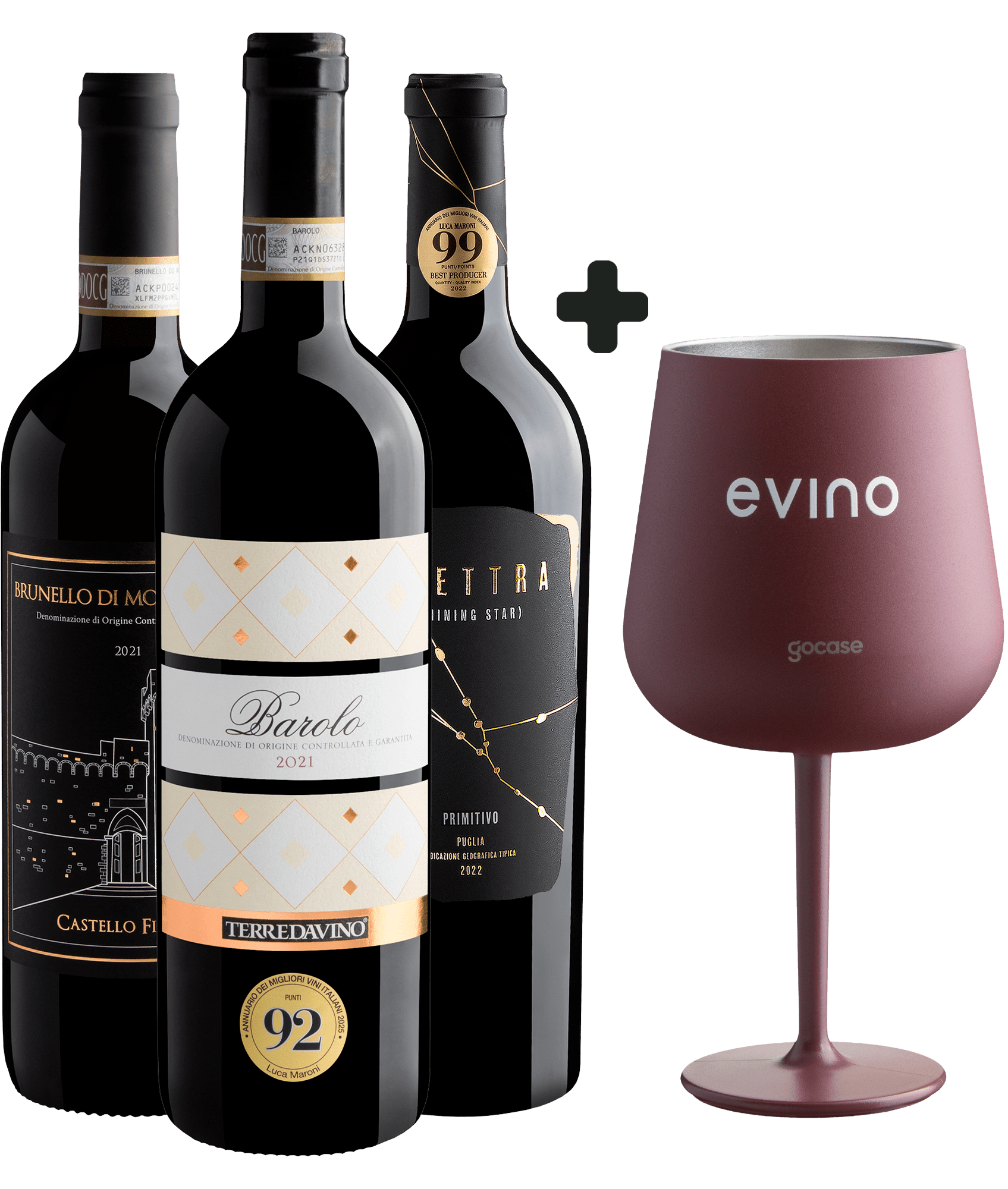 Kit 3 Italianos 92+ Pontos + Taça Térmica Exclusiva