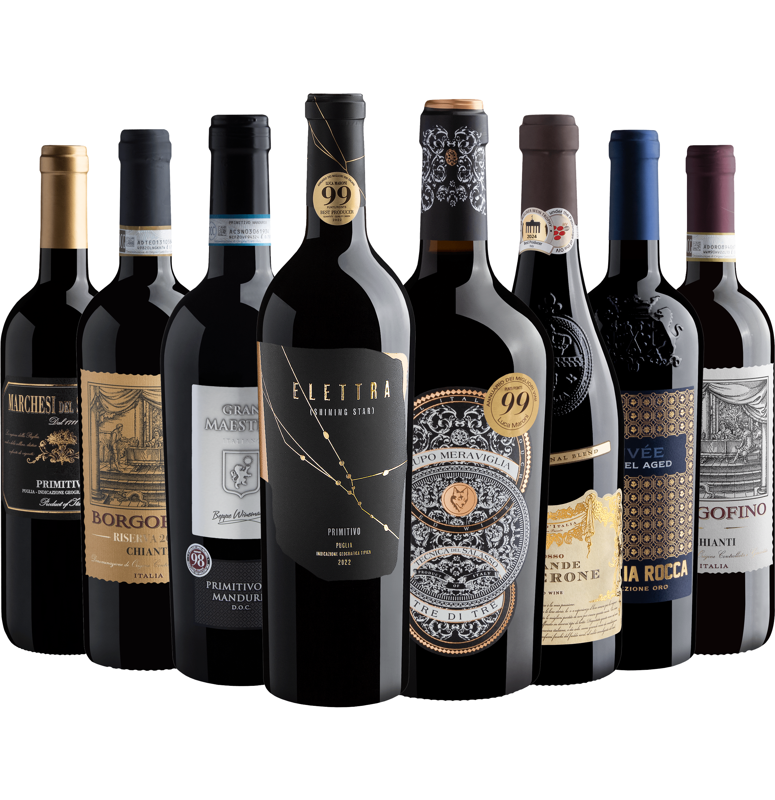Kit 8 Tintos Italianos 94+ Pontos