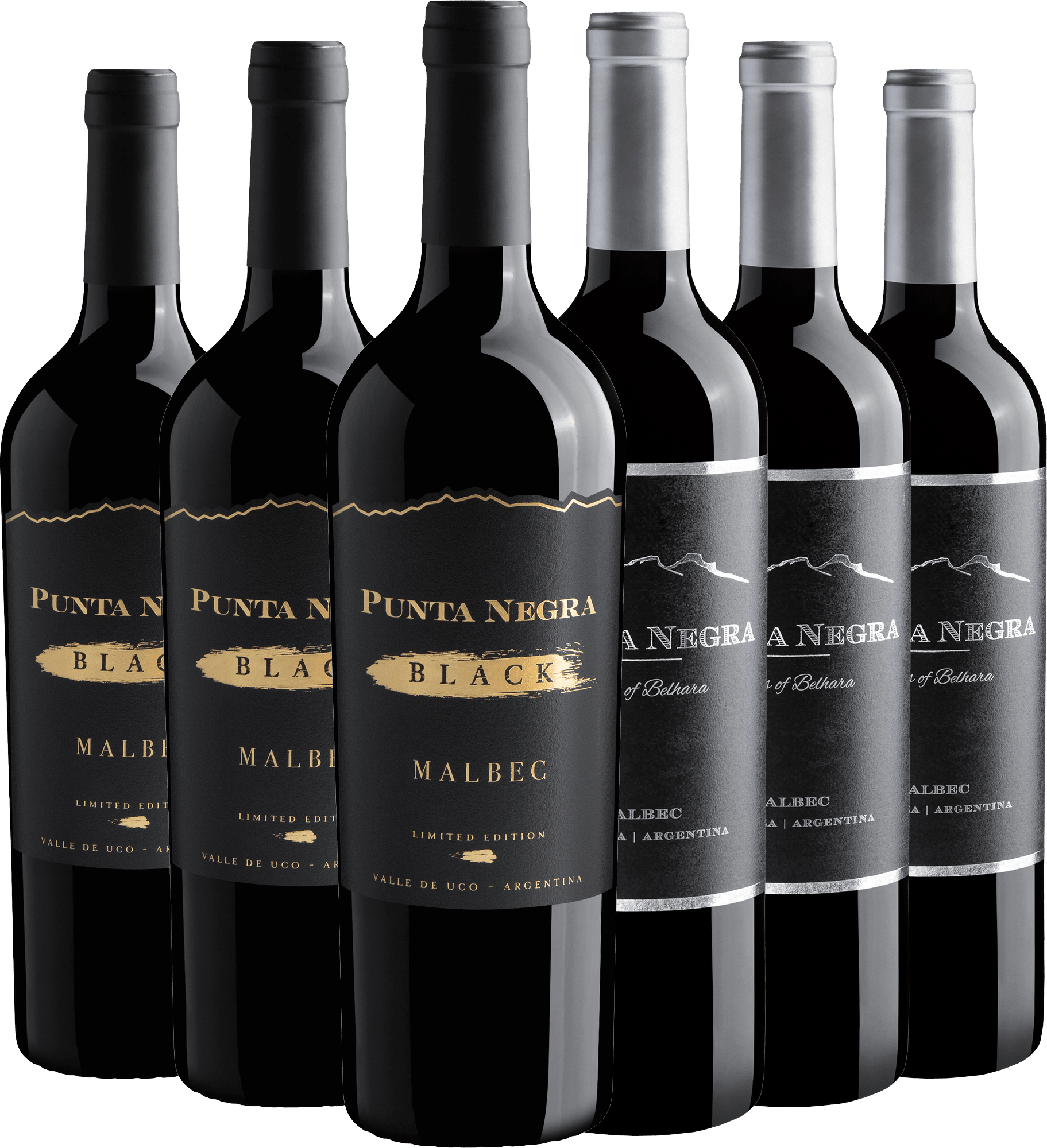 Kit Punta Negra Premiado | 3 Punta Negra Black + 3 Punta Negra Malbec