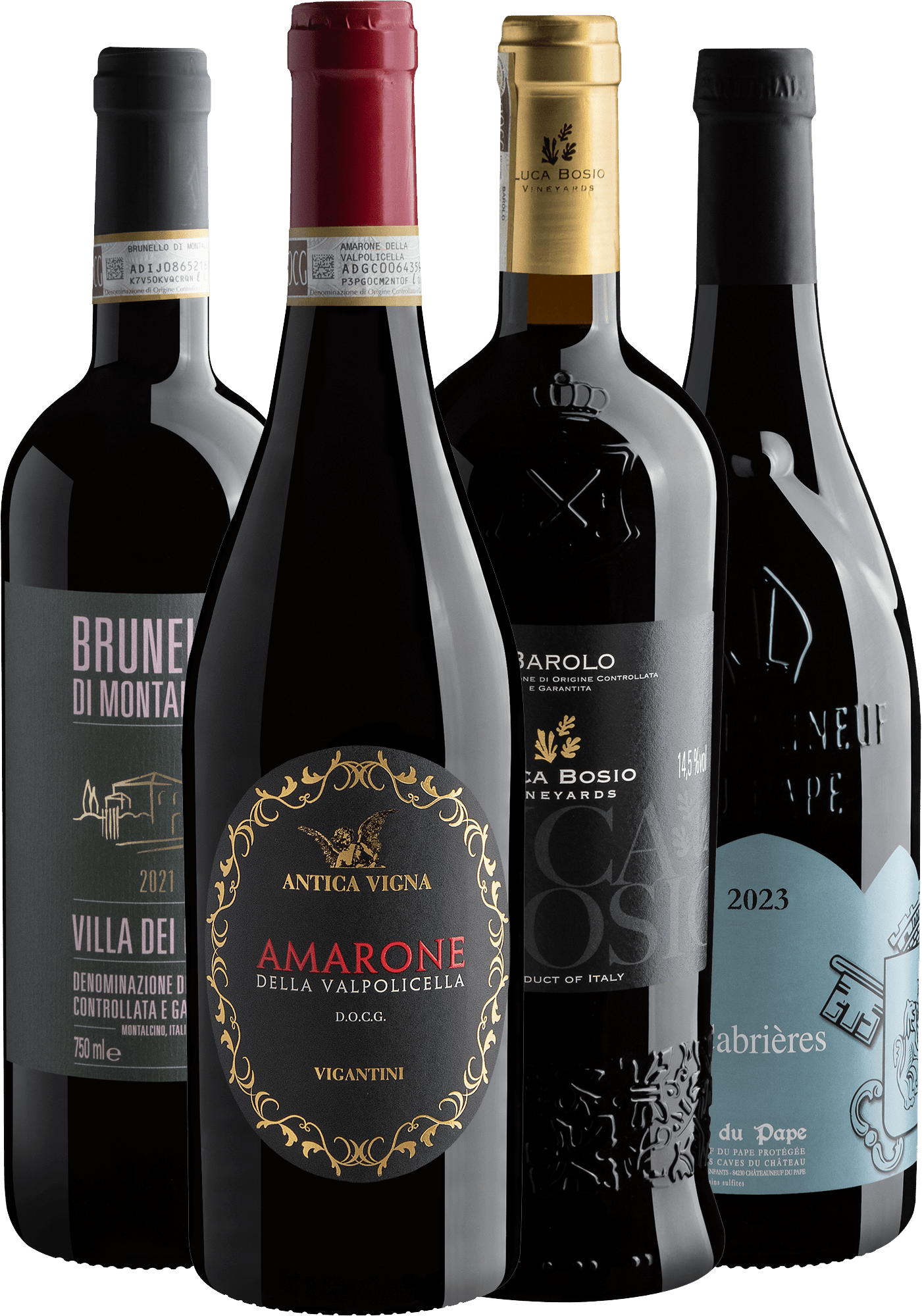 Kit 4 Vinhos Notáveis do Velho Mundo