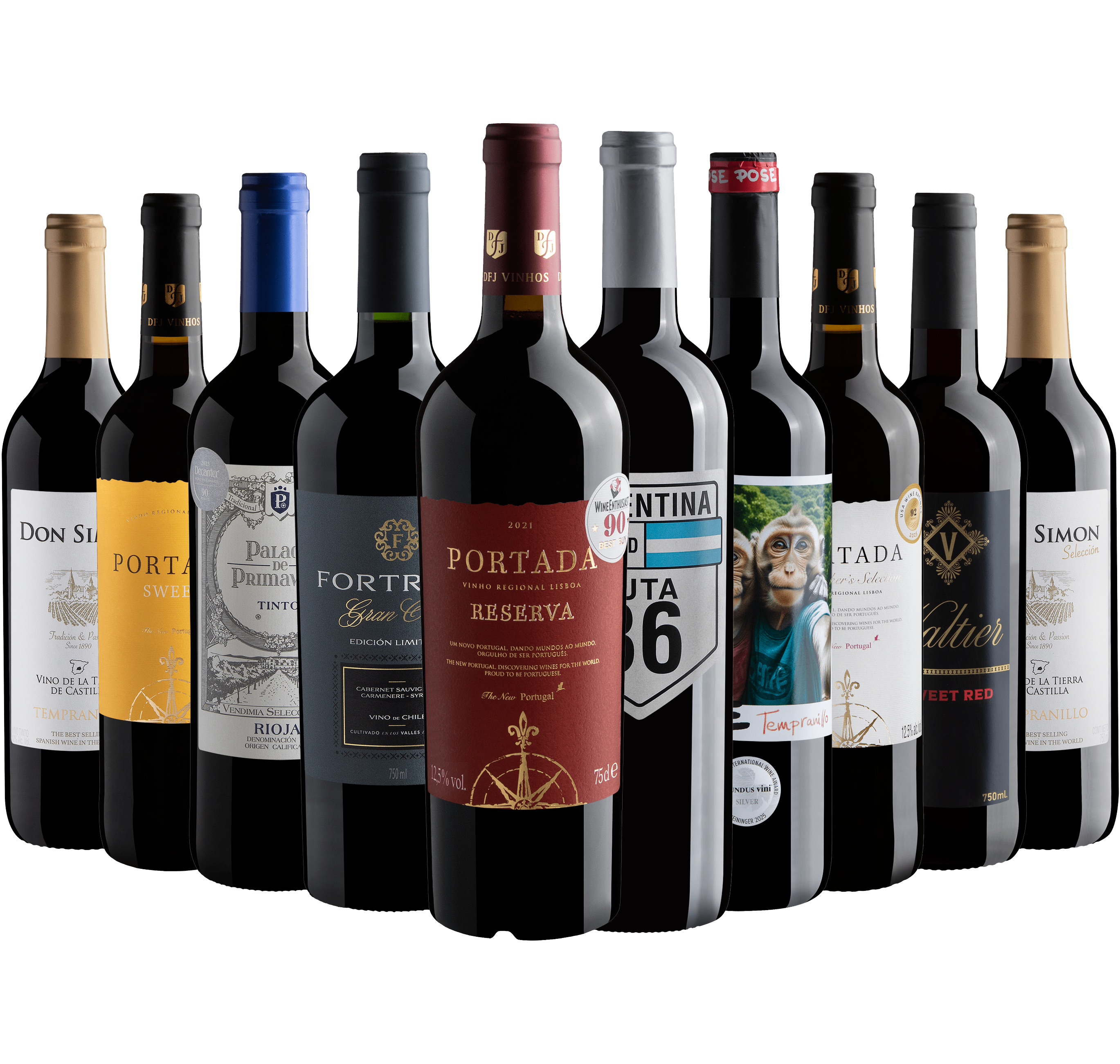 Kit 10 Vinhos Tintos com Portada Reserva