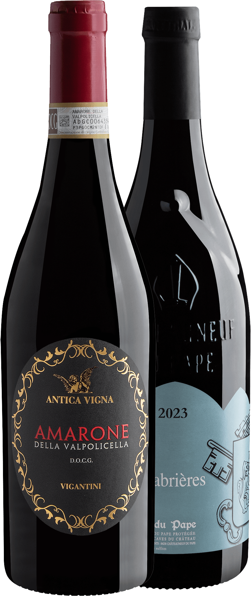 Kit ícones 91+ Pontos | 1 Amarone della Valpolicella + 1 Châteauneuf-du-Pape